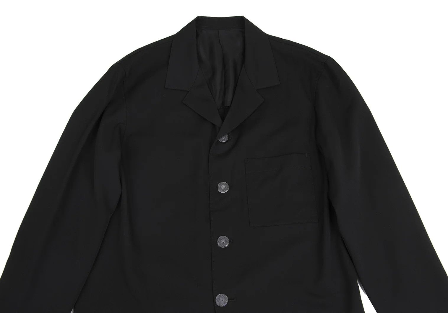 Yohji Yamamoto Yohji Yamamoto Wool Gabardine Jacket Black M Size US M / EU 48-50 / 2 - 2 Thumbnail