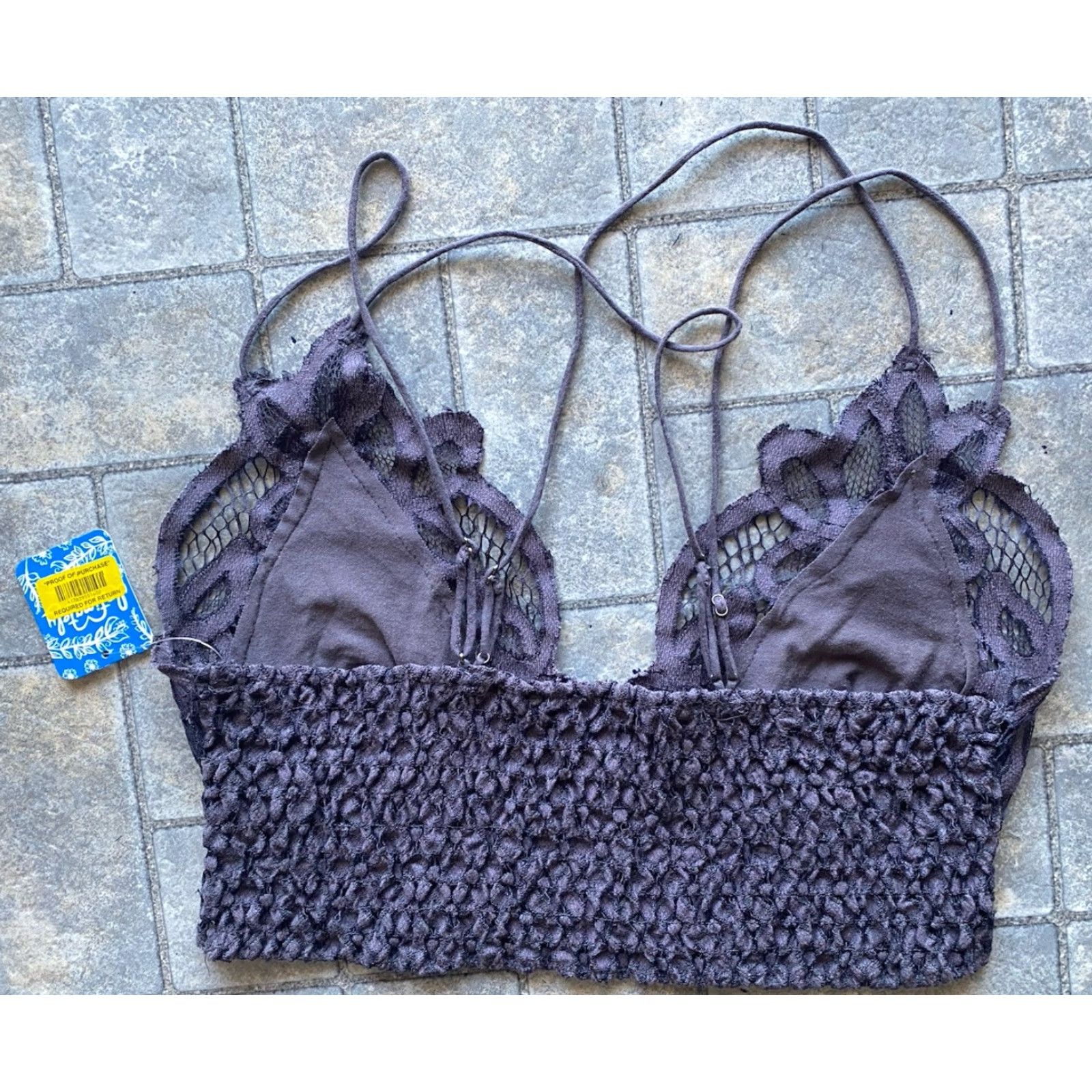 Free People Free People Bralette Women Lace Gray Charcoal NWT Large L Size ONE SIZE - 2 Thumbnail