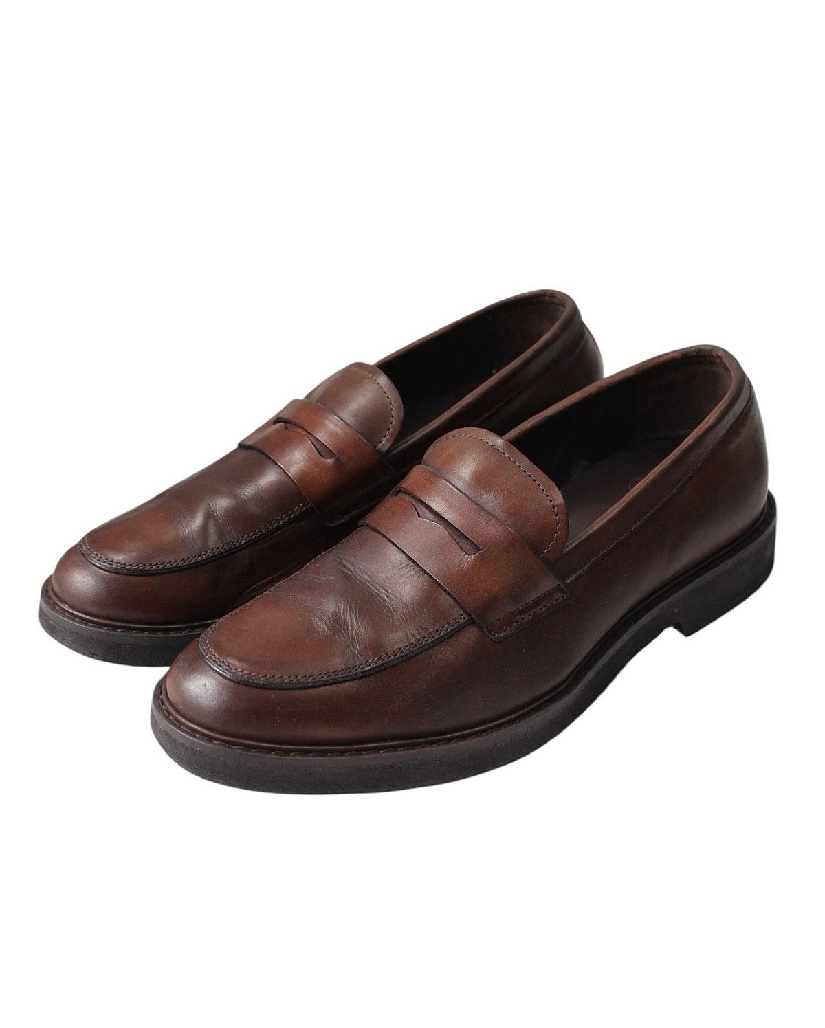 Japanese Brand × Vintage 2011 HAWKINS BROWN LEATHER PENNY LOAFERS Size US 8 / EU 41 - 2 Thumbnail