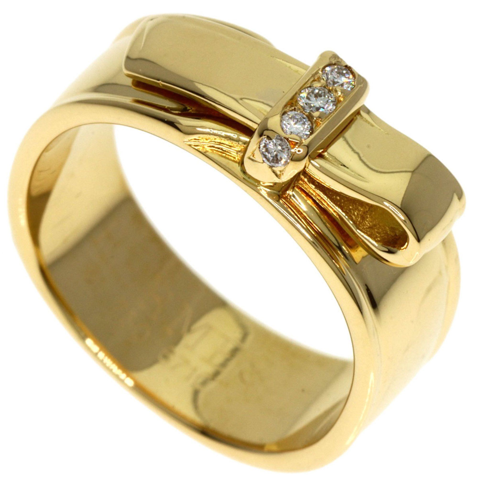 image of Hermes Belt Diamond 51 Ring K18 Yellow Gold Women's Hermes