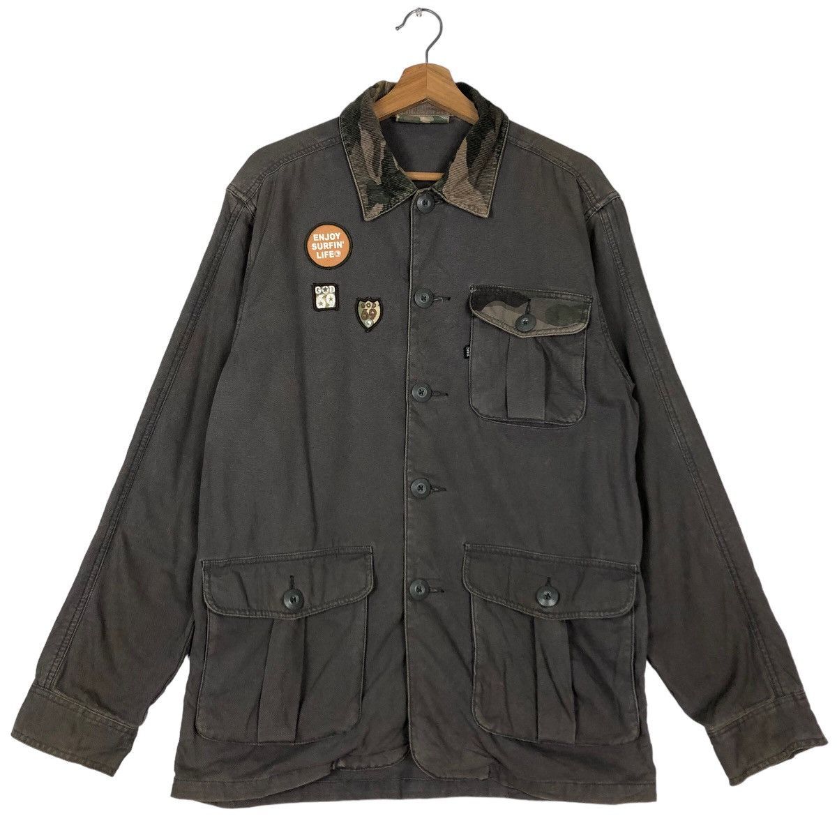 Japanese Brand 🔥Vtg T&C Surf Design Chore Work Jacket Cargo Pocket Size US L / EU 52-54 / 3 - 1 Thumbnail