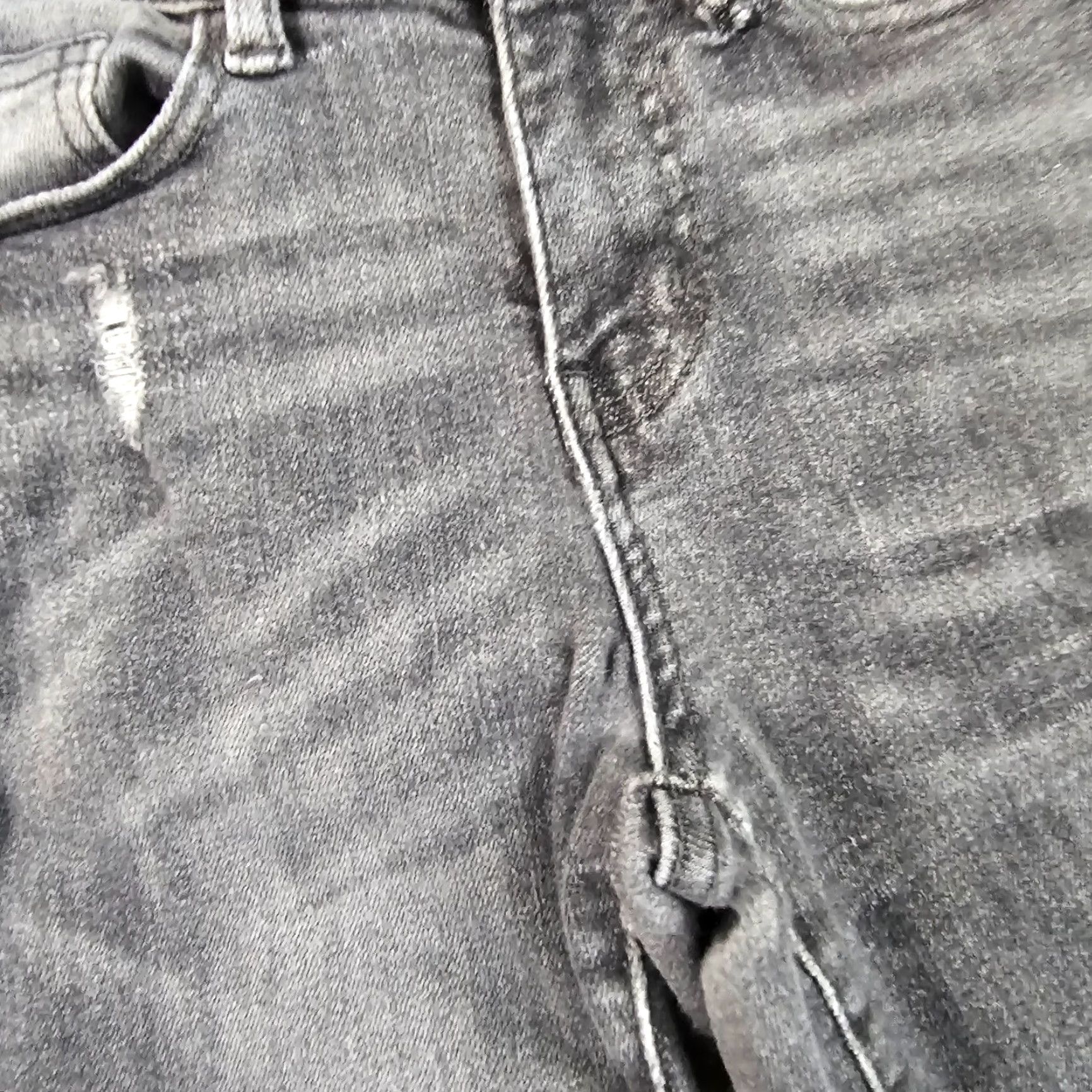 Denime Judy Blue Jeans Skinny Women 24 Gray Low Rise Stretch Denim Fray 28in Inseam Womens Jeans 90s Style Size 42" / US 20 - 4 Thumbnail