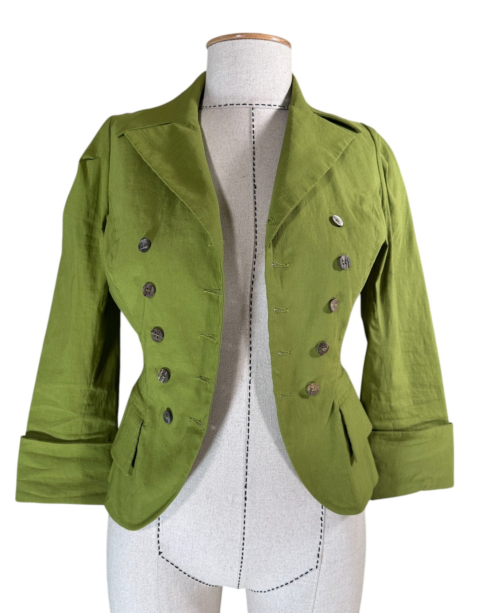 plein sud Green linen blazer Size M / US 6-8 / IT 42-44 - 4 Thumbnail