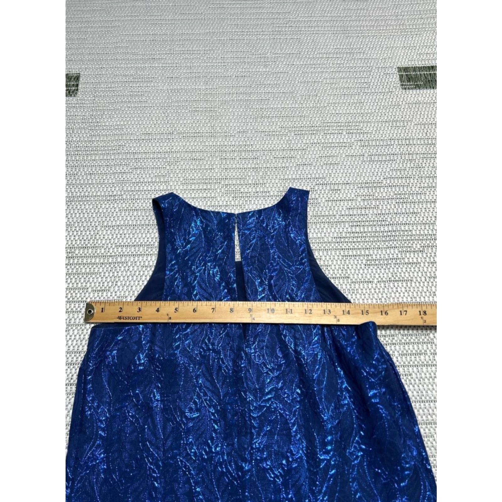 Lilly Pulitzer Lilly Pulitzer Marquette Shift Dress Women XS Blue Silk Leaf Jacquard Sleeveless Size XS / US 0-2 / IT 36-38 - 5 Thumbnail