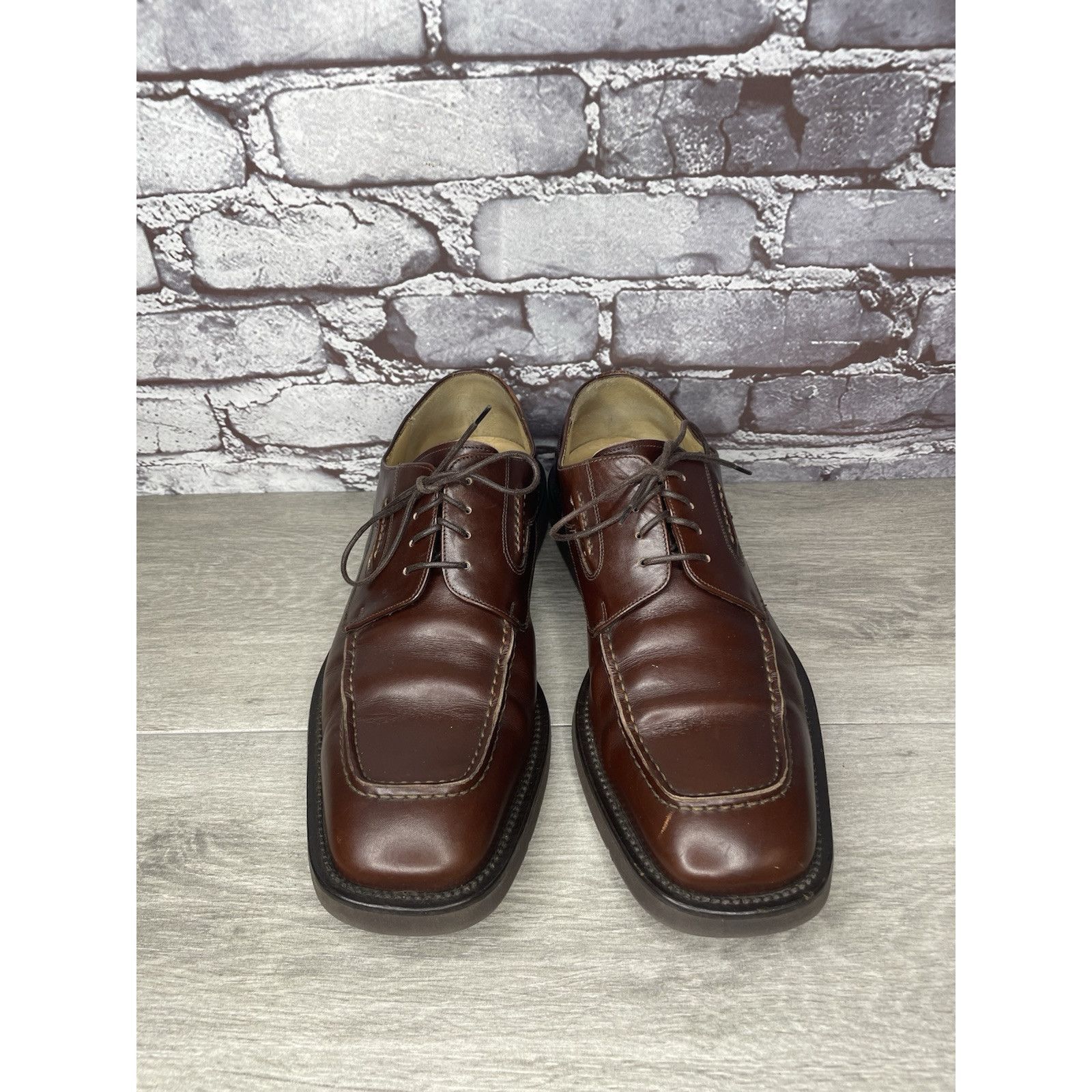 Principe PRINCIPE Brown Leather Square Toe XL Light Oxfords Lace Shoe Size US 10 / EU 43 - 23 Thumbnail