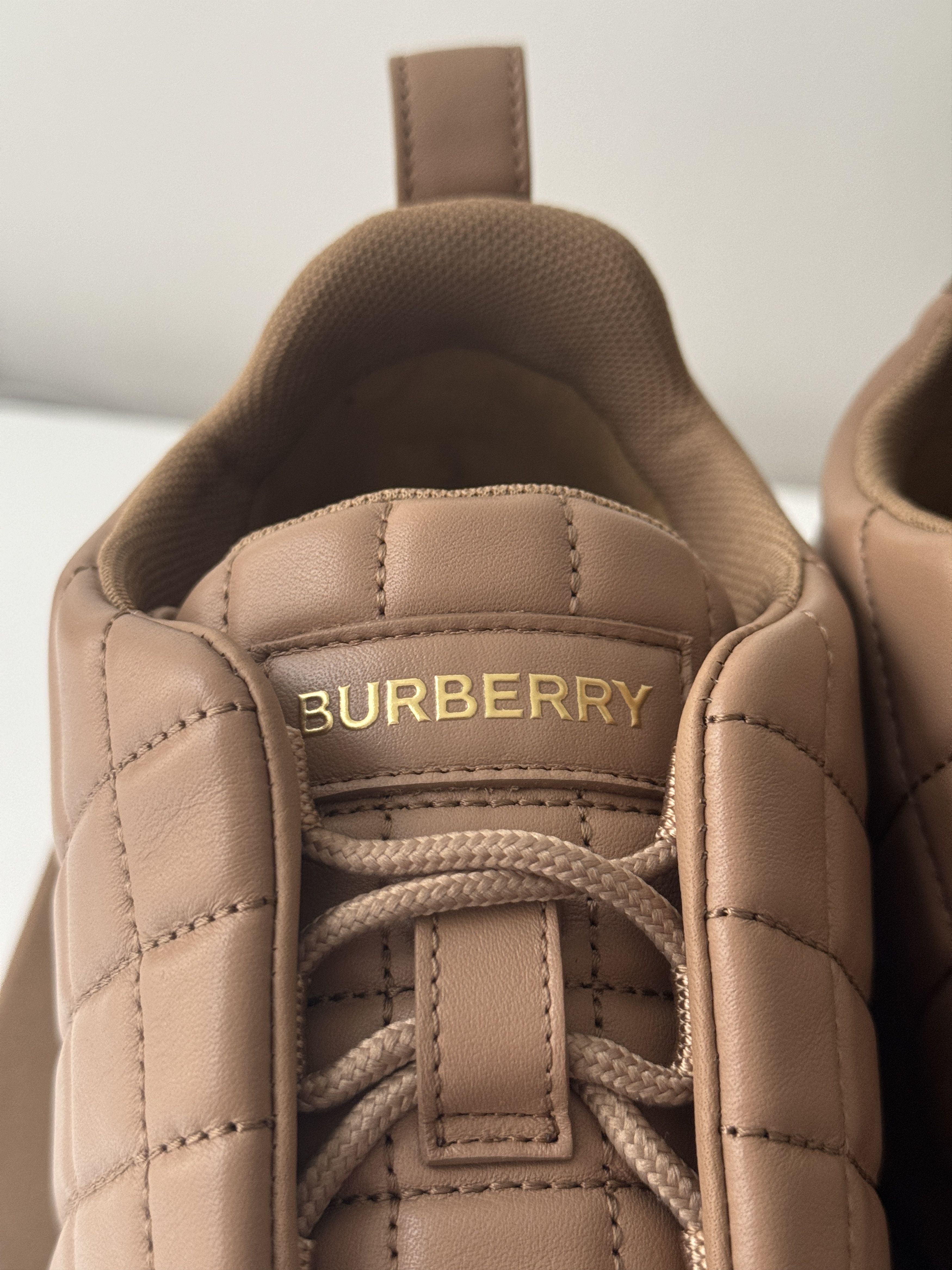 Burberry size 42 - Burberry Quilted Sneakers Leather Brown Bisquit Size US 9 / EU 42 - 5 Thumbnail