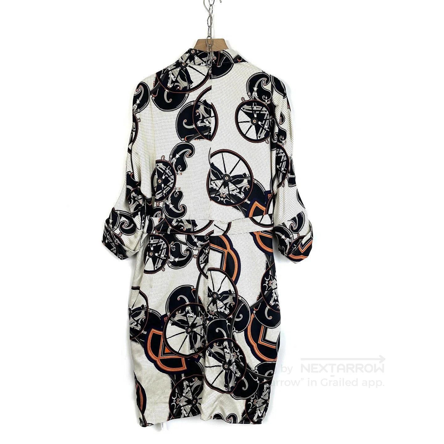 Hermes Hermes Women's Carriage Print Silk Dress. Size S / US 4 / IT 40 - 2 Thumbnail