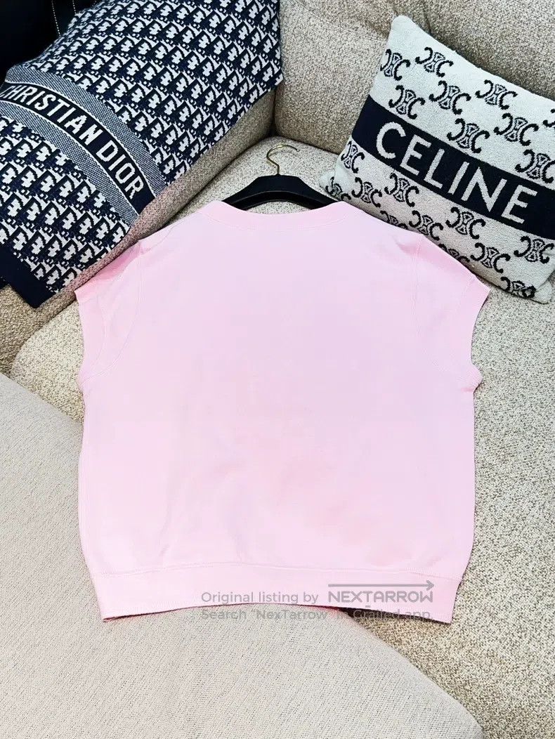 Chanel Chanel Pink hollow knit sleeveless Size S / US 4 / IT 40 - 3 Thumbnail