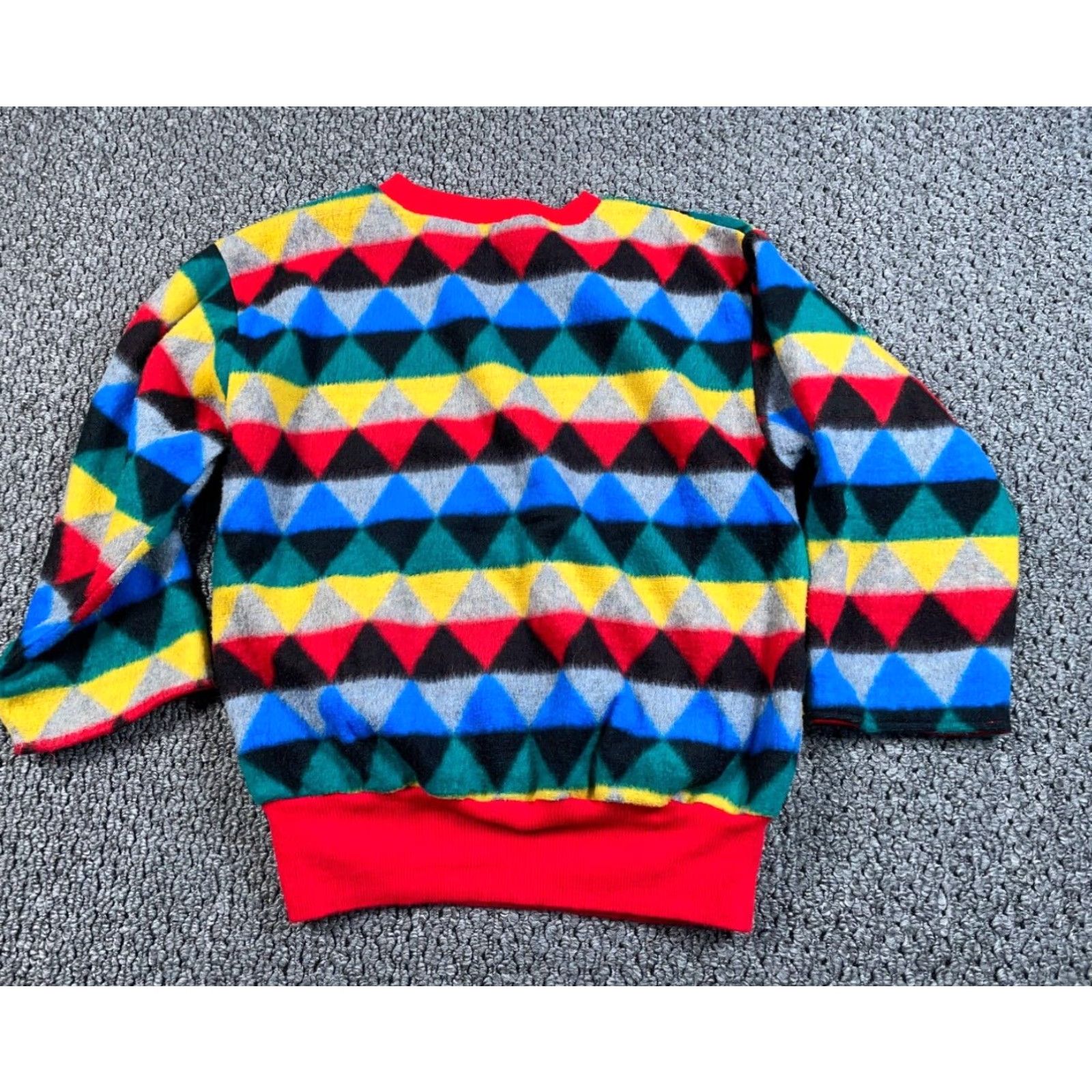 Vintage Vintage VTG 90s Reversible Geometric Pattern Fleece Sweatshirt Women's Large Red Aztec Size L / US 10 / IT 46 - 2 Thumbnail