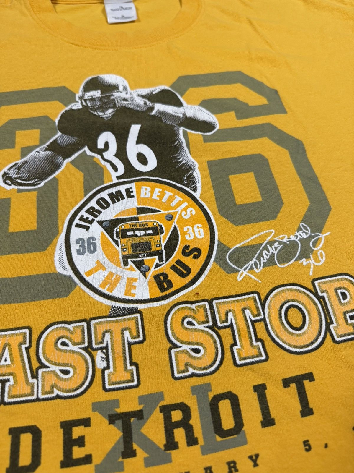 NFL Jerome Bettis Pittsburgh Steelers Tee The Bus Super Bowl XL Size US XL / EU 56 / 4 - 6 Thumbnail