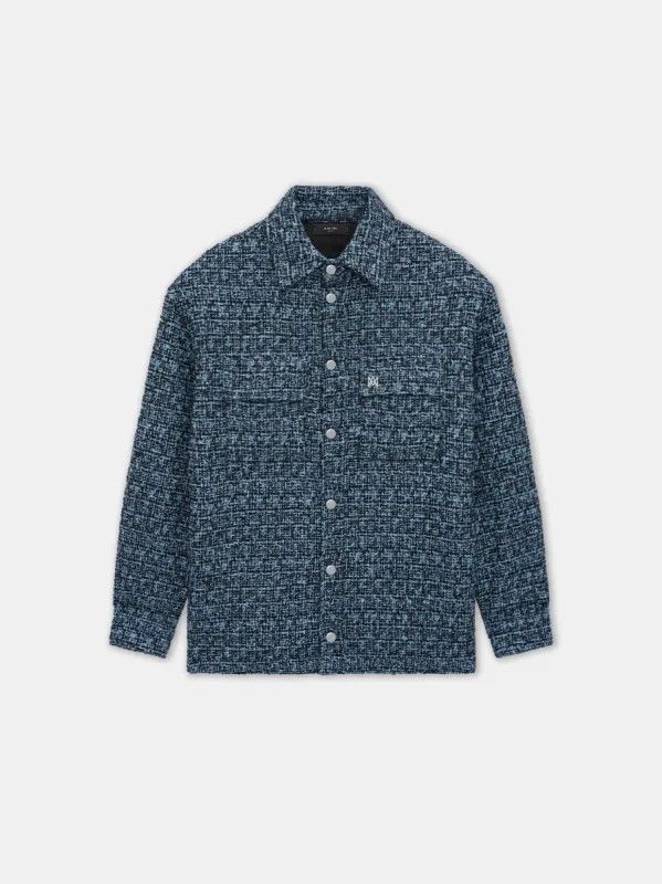 Amiri o1s1wg110326 Boucle Padded Overshirt in Blue Size US M / EU 48-50 / 2 - 1 Thumbnail