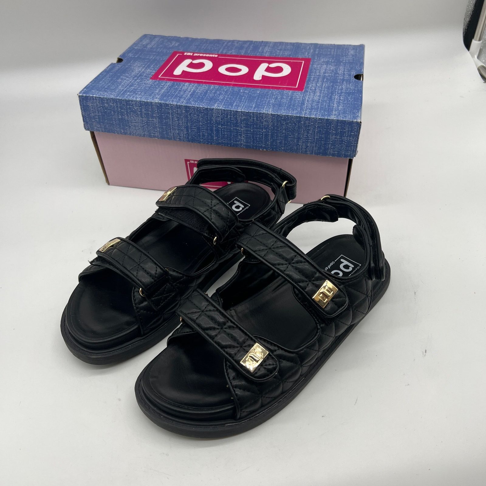 Other Pop Yield Open Toe Women's Footbed Sandals Black Size 8M Size US 8 / IT 38 - 2 Thumbnail