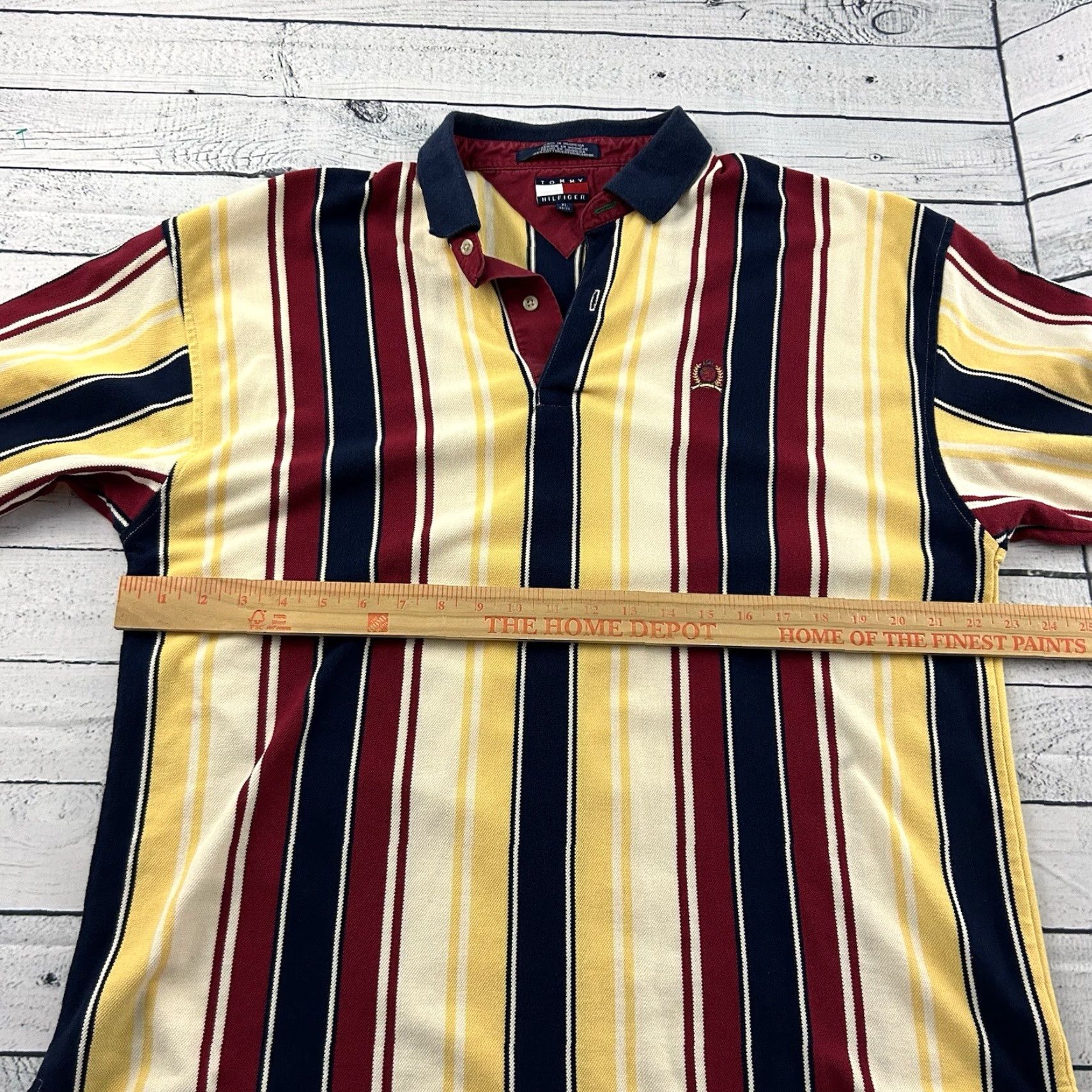 Tommy Hilfiger Tommy Hilfiger Striped Long Sleeve Button-Up Shirt Mens XL Maroon 90s Rugby Shirt Size US XL / EU 56 / 4 - 5 Thumbnail
