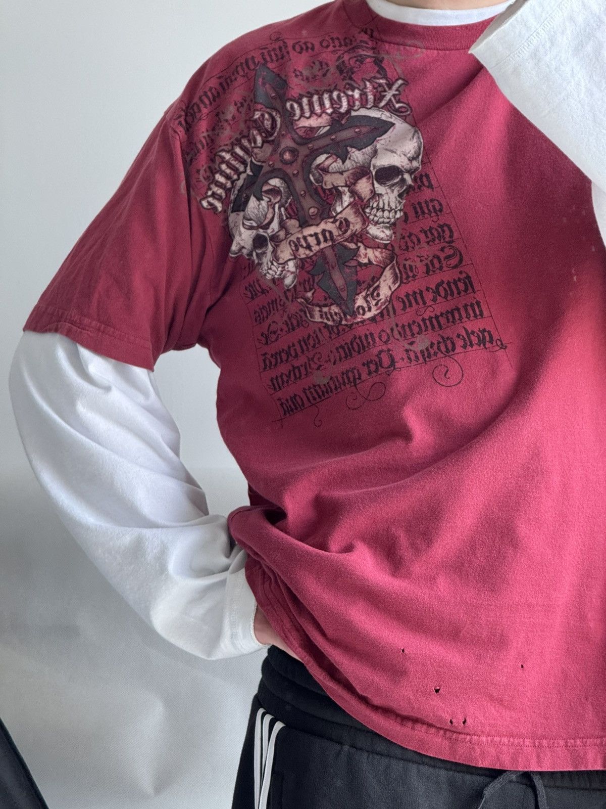 Ken Carson Affliction Ken carson Style Grunge Skull Tee Red L size Goth Size US L / EU 52-54 / 3 - 13 Thumbnail