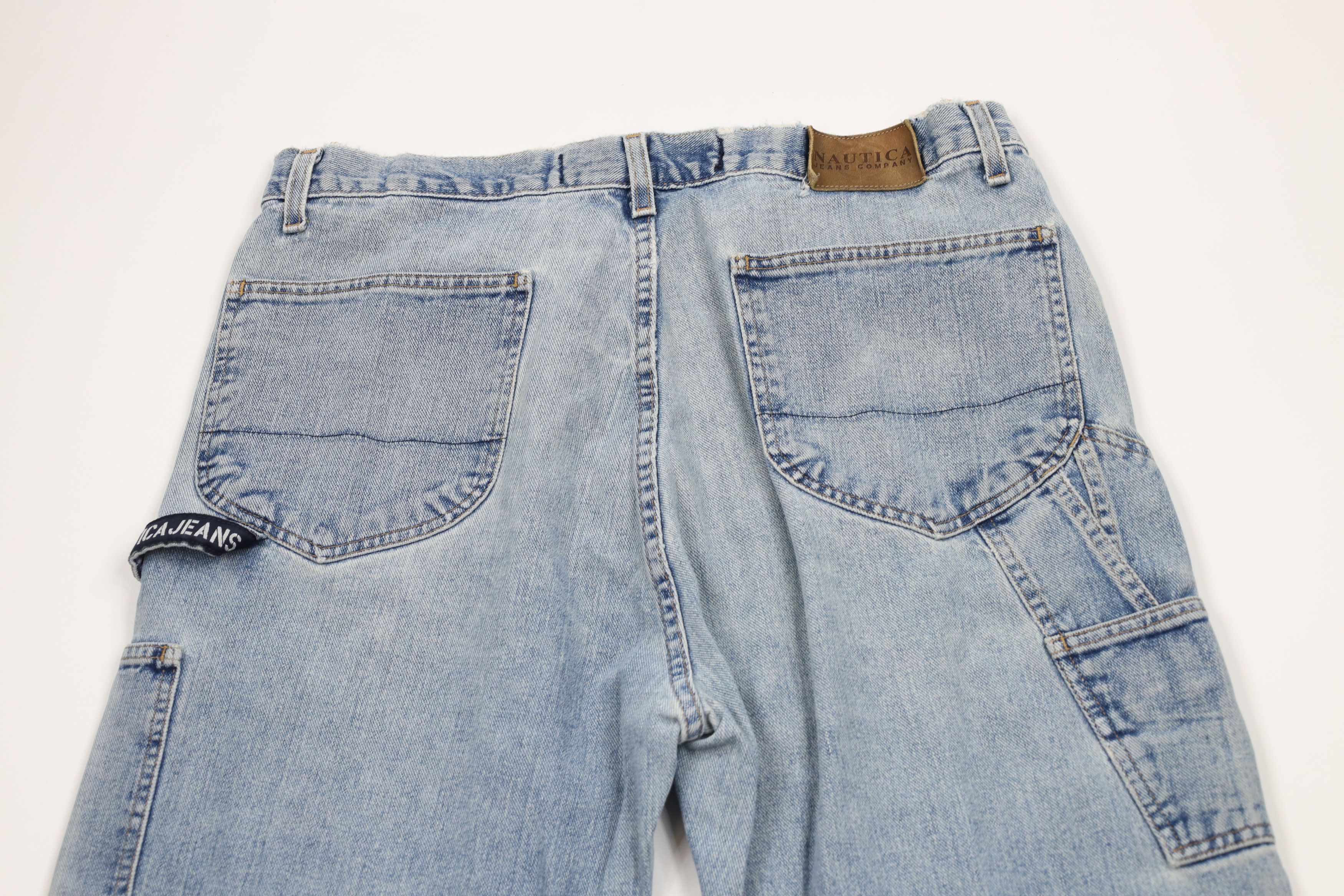 Nautica × Vintage Vintage 90s Nautica Baggy Wide Leg Dungaree Denim Jeans Size US 36 / EU 52 - 12 Thumbnail