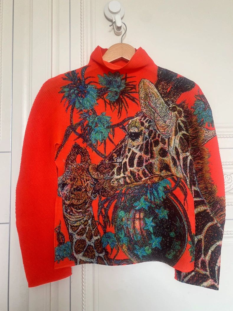 Issey Miyake Issey Miyake size:one size Orange giraffe patterned pleate Size XS / US 0-2 / IT 36-38 - 1 Thumbnail