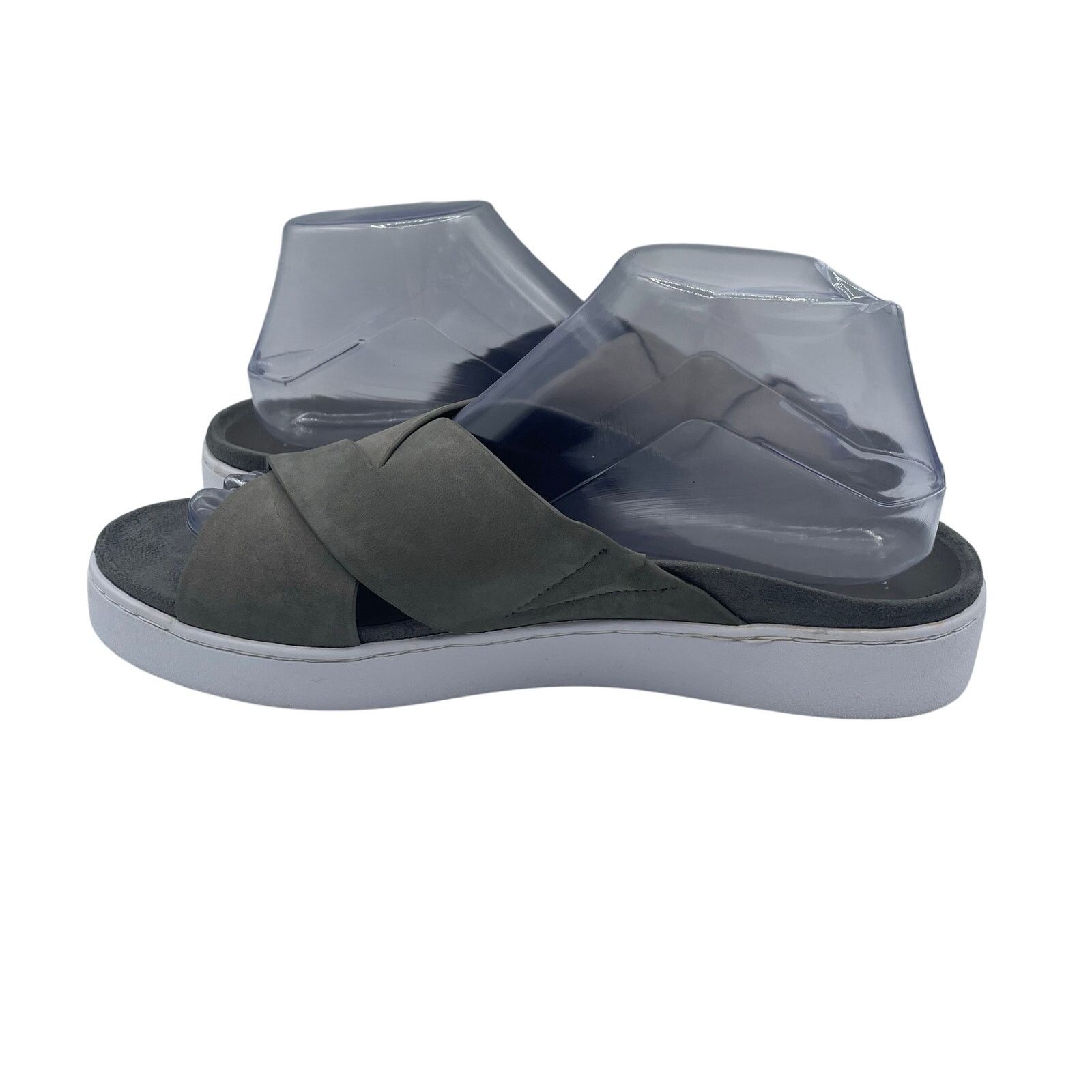 Vionic Vionic Lou Crossover Sandals Gray Comfort Leather Womens 9 Size US 9 / IT 39 - 5 Thumbnail