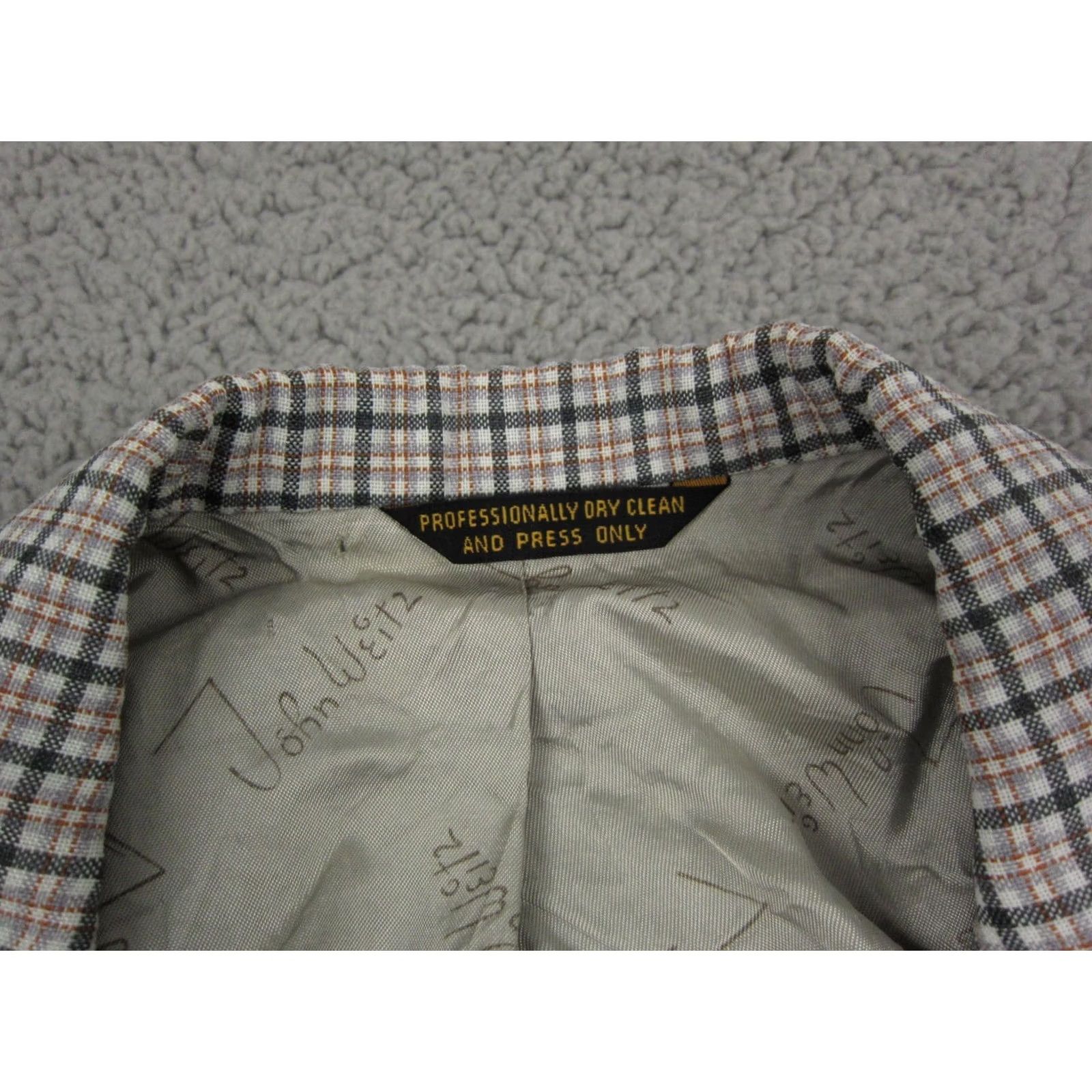 Vintage Vintage Palm Beach Blazer Mens 42 Gray Plaid Tuxedo Coat Two-Button 80s 90s Shirt Mens Size 42R - 3 Thumbnail