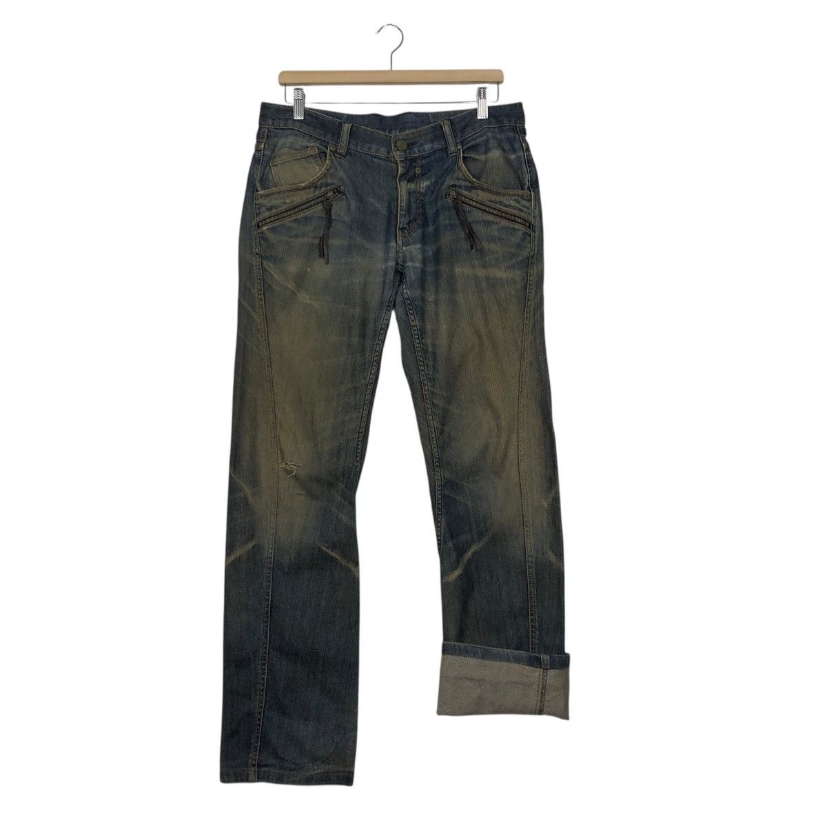 Japanese Brand Monsieur Nicole Vintage Distressed Denim Rare Fade Size 34" / US 12 / IT 48 - 15 Thumbnail