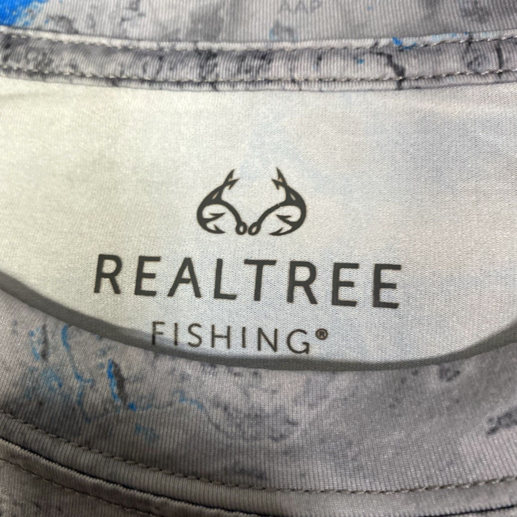 Realtree Realtree Fishing Shirt Small Long Sleeve Gray Blue Camo Performance Crew Neck S Mens Shirt Size US S / EU 44-46 / 1 - 6 Thumbnail