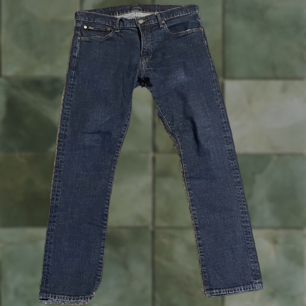 Polo Ralph Lauren Polo Ralph Lauren Jeans Men Slim Straight Varick 37x31 Blue Denim 5-Pocket Logo Slimming Modern Regular Mens Size US M / EU 48-50 / 2 - 1 Thumbnail