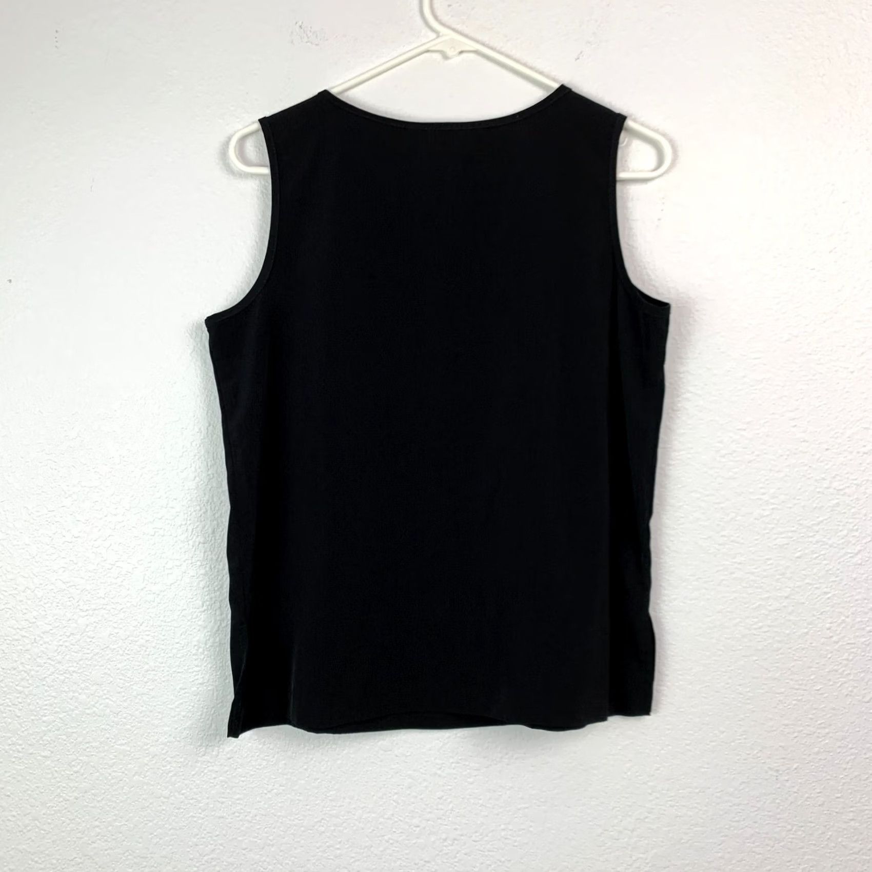 Vintage Susan Graver Modern Essentials Liquid Knit Tank Top A-Line Shirt Small Black Sleeveless Crew Neck Women XS? Size S / US 4 / IT 40 - 4 Thumbnail