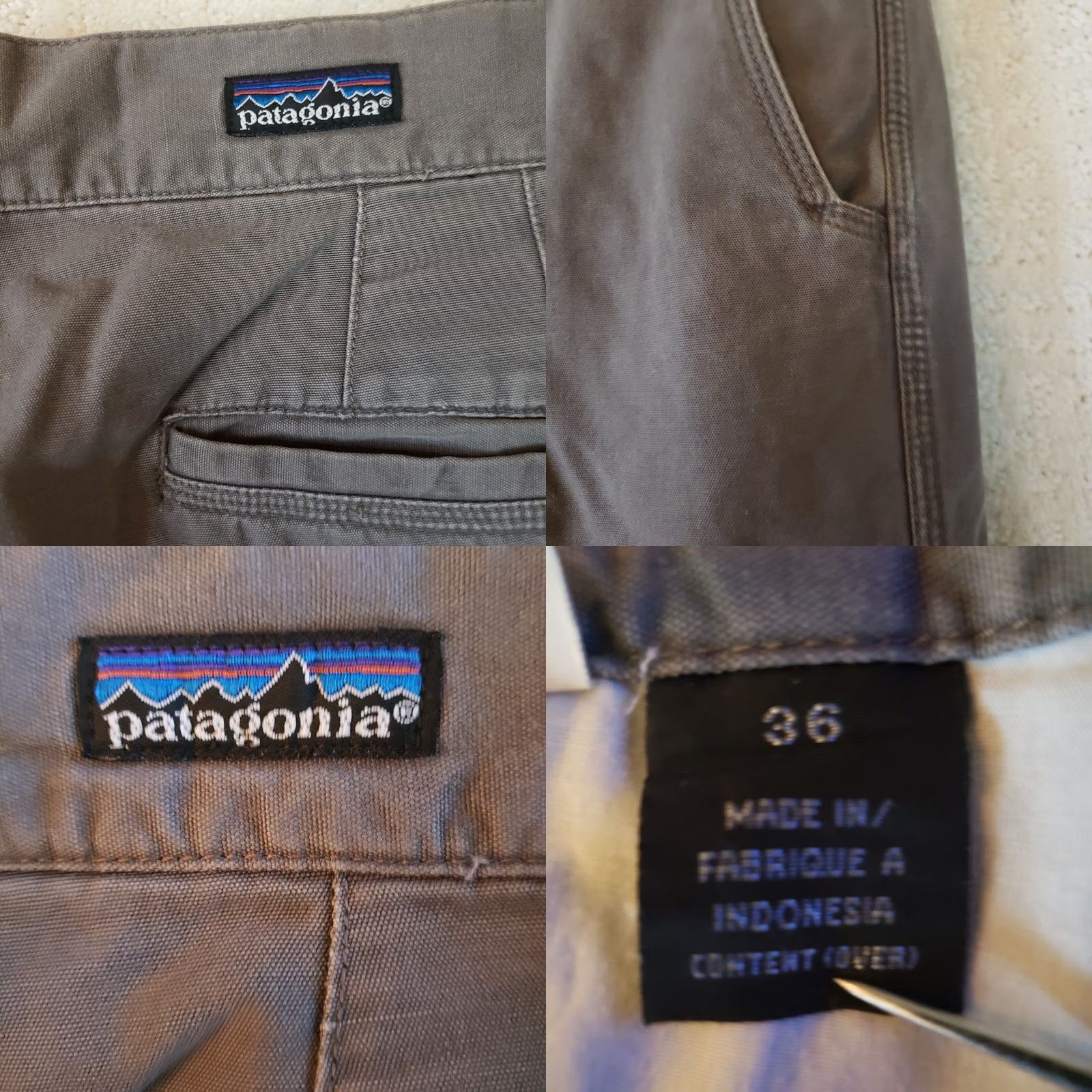 Patagonia Patagonia Men’s 36X30 Grey Pants 100% Cotton Casual Comfortable Flat Front Zip 5-Pocket Logo Straight Leg Regular Fit Size US 36 / EU 52 - 9 Thumbnail
