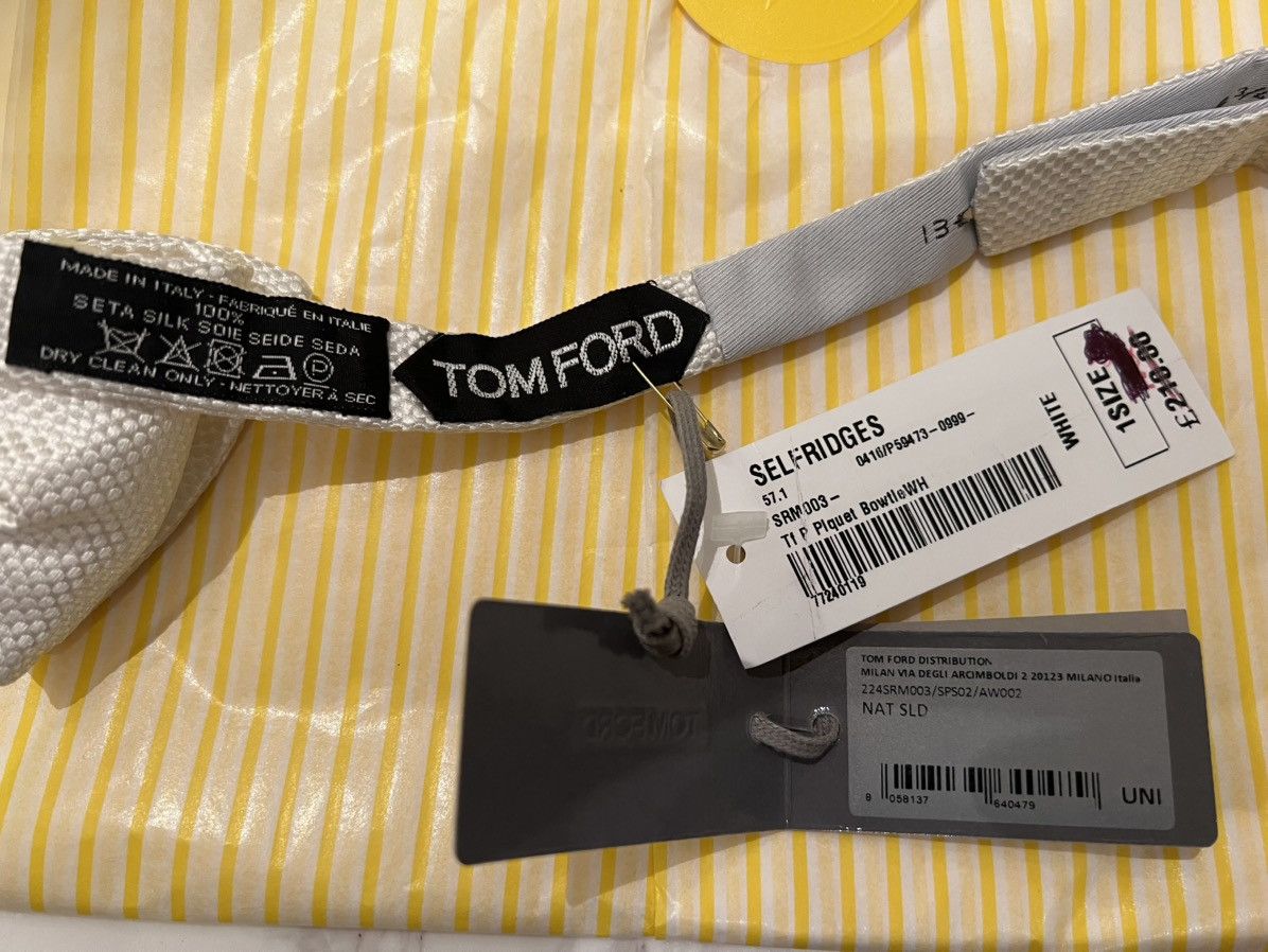 Tom Ford Tom Ford Polka Dot Bow Tie Men's Silk Made In Italy White Size ONE SIZE - 7 Thumbnail
