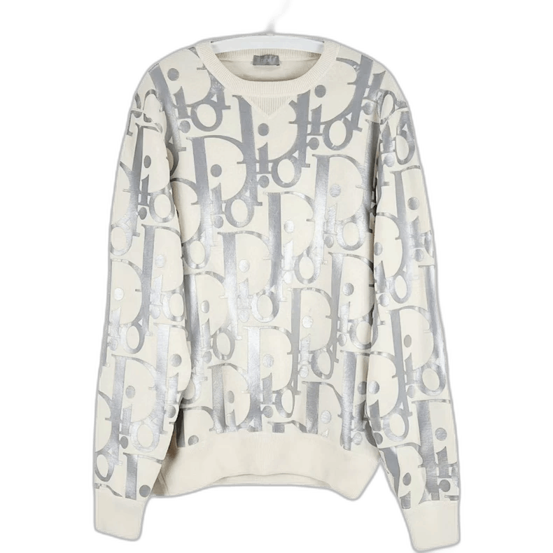 Dior beige logo print sweatshirt