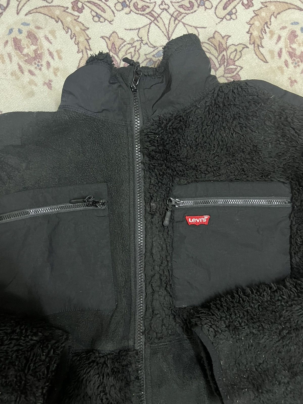 Levi's Fleece jacket/L/polyester/BLK/plain. (GJ35) Size US L / EU 52-54 / 3 - 16 Thumbnail