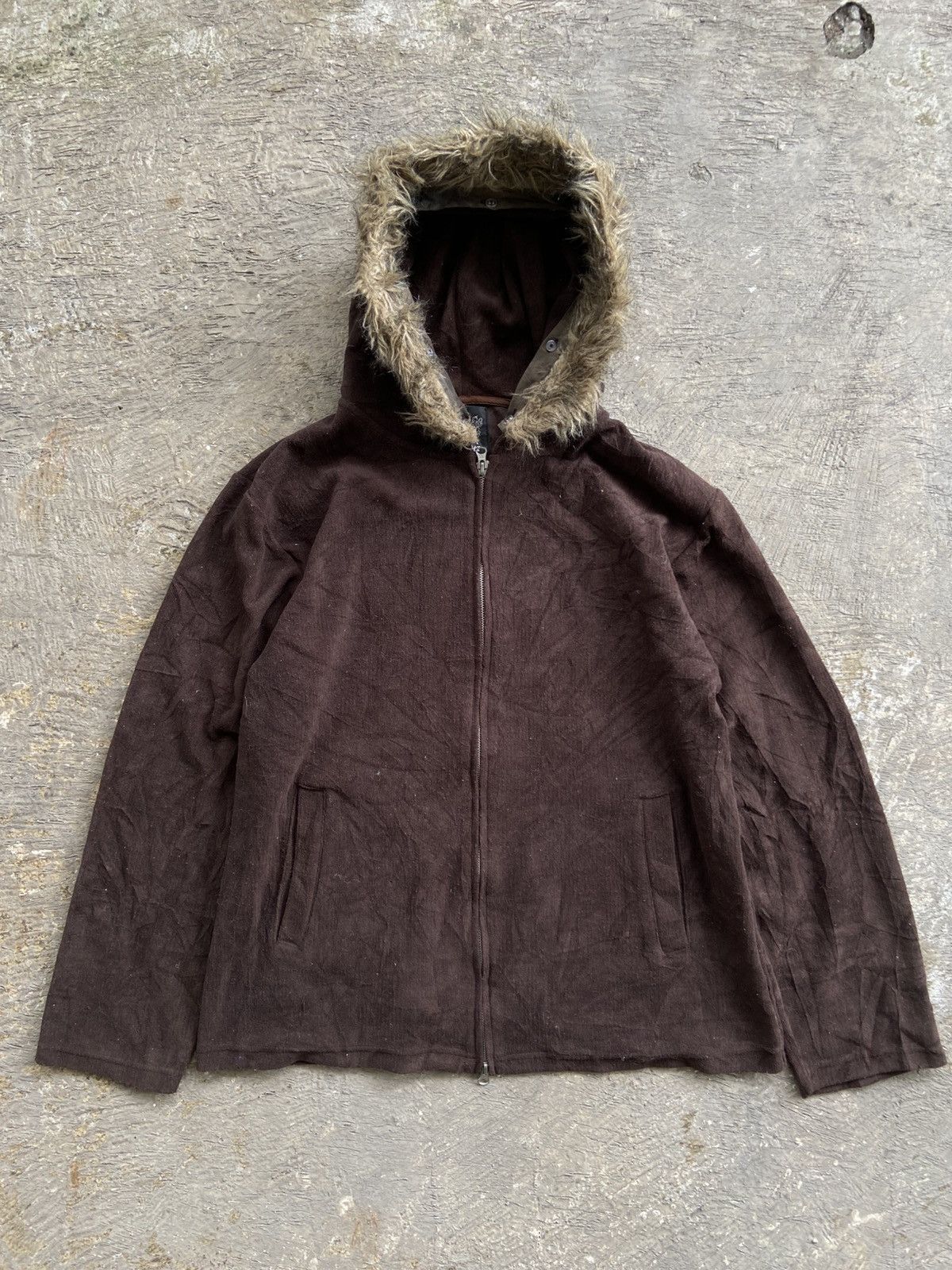 Japanese Brand 2000s Macarester - Vkei Style Fur Zip Hoodie Size US L / EU 52-54 / 3 - 1 Thumbnail