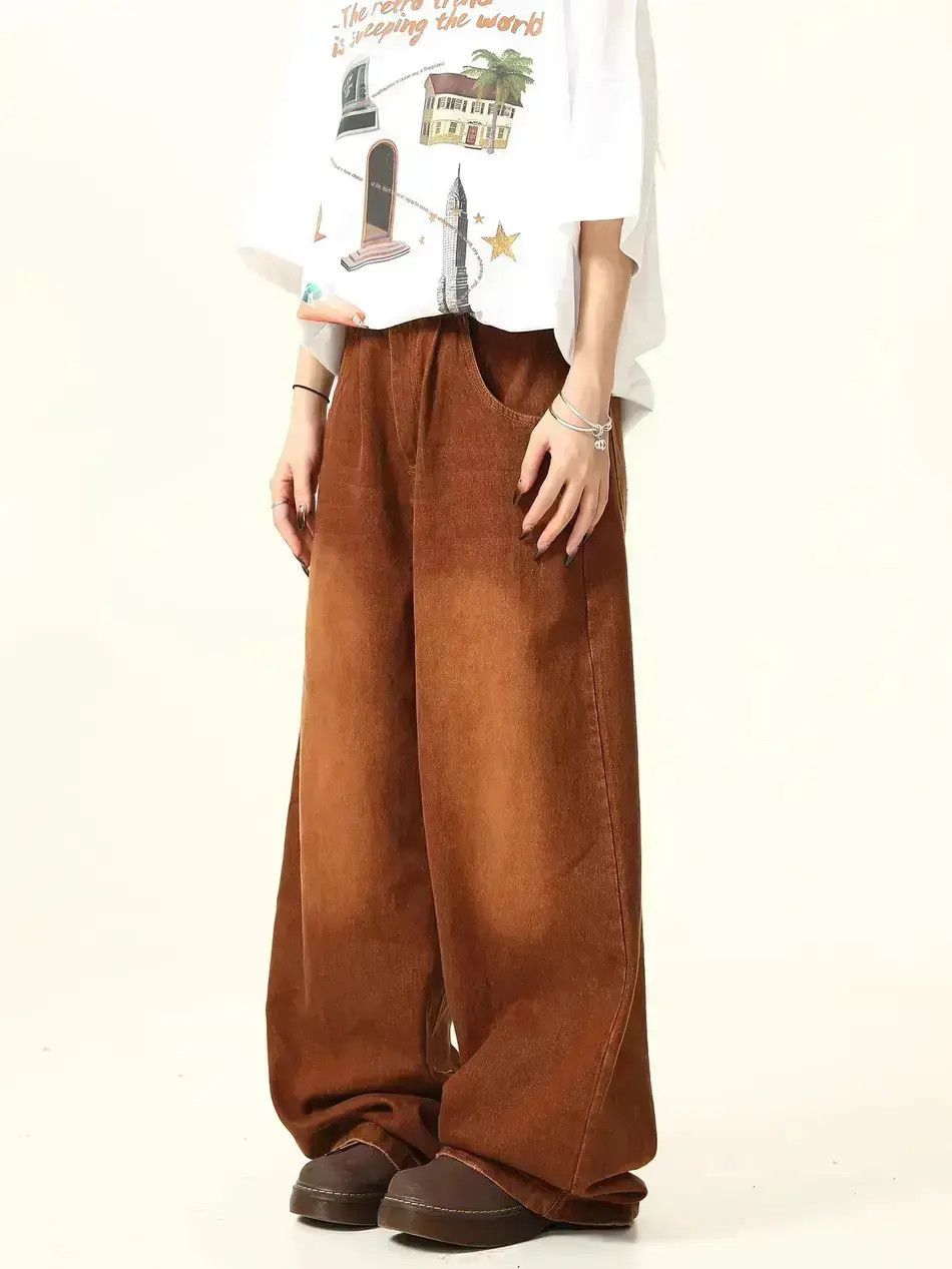 Japanese Brand Retro loose wide leg jeans Size US 32 / EU 48 - 6 Thumbnail