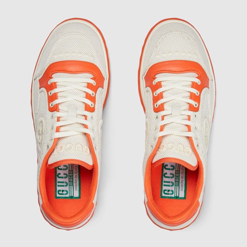 Gucci o1mt1gz0225 MAC80 Low-Top Sneakers in Beige/Orange Size US 8.5 / EU 41-42 - 4 Thumbnail
