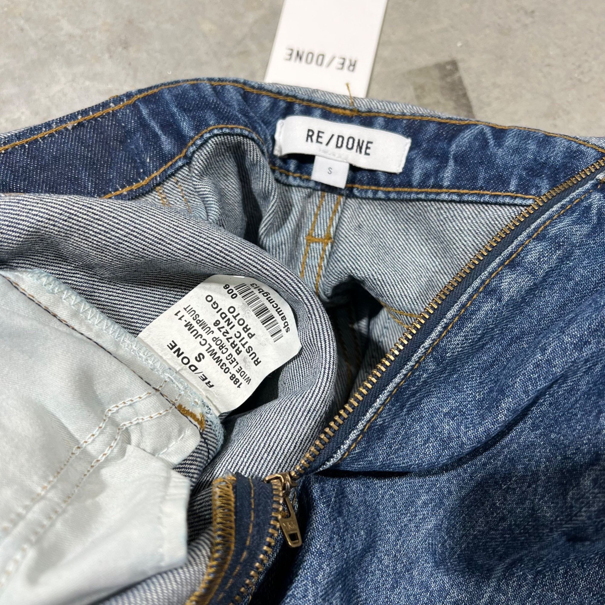 RE/DONE NWT RE/DONE WIDE LEG JUMPSUIT RUSTIC INDIGO SZ 25 Size 25" / US 0 / IT 36 - 9 Thumbnail