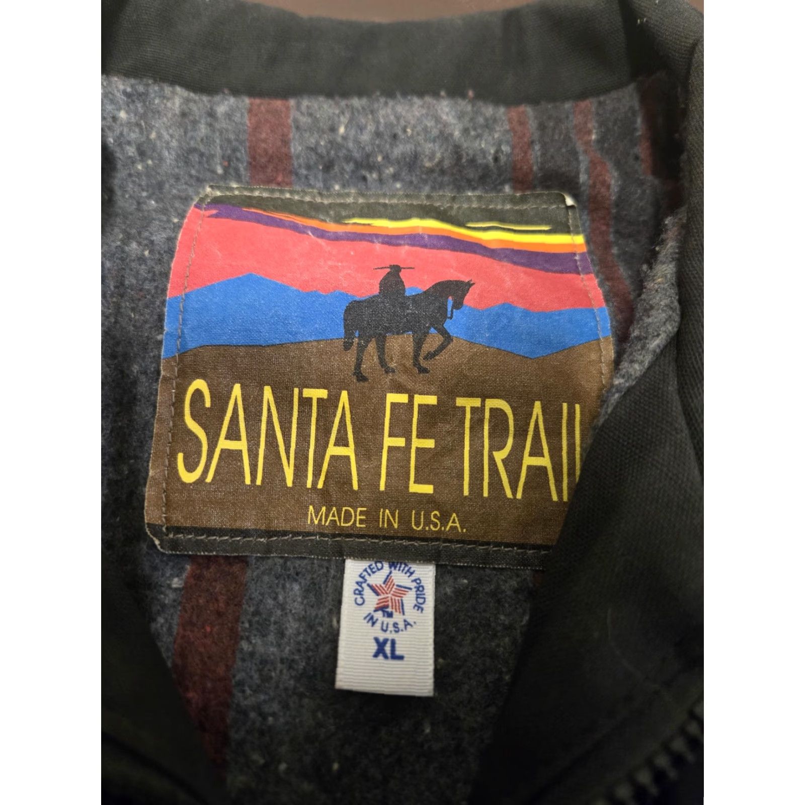 Vintage VINTAGE Santa Fe Trail Jacket Mens XL Orange Black Southwestern Bomber USA 80s Size US XL / EU 56 / 4 - 4 Thumbnail