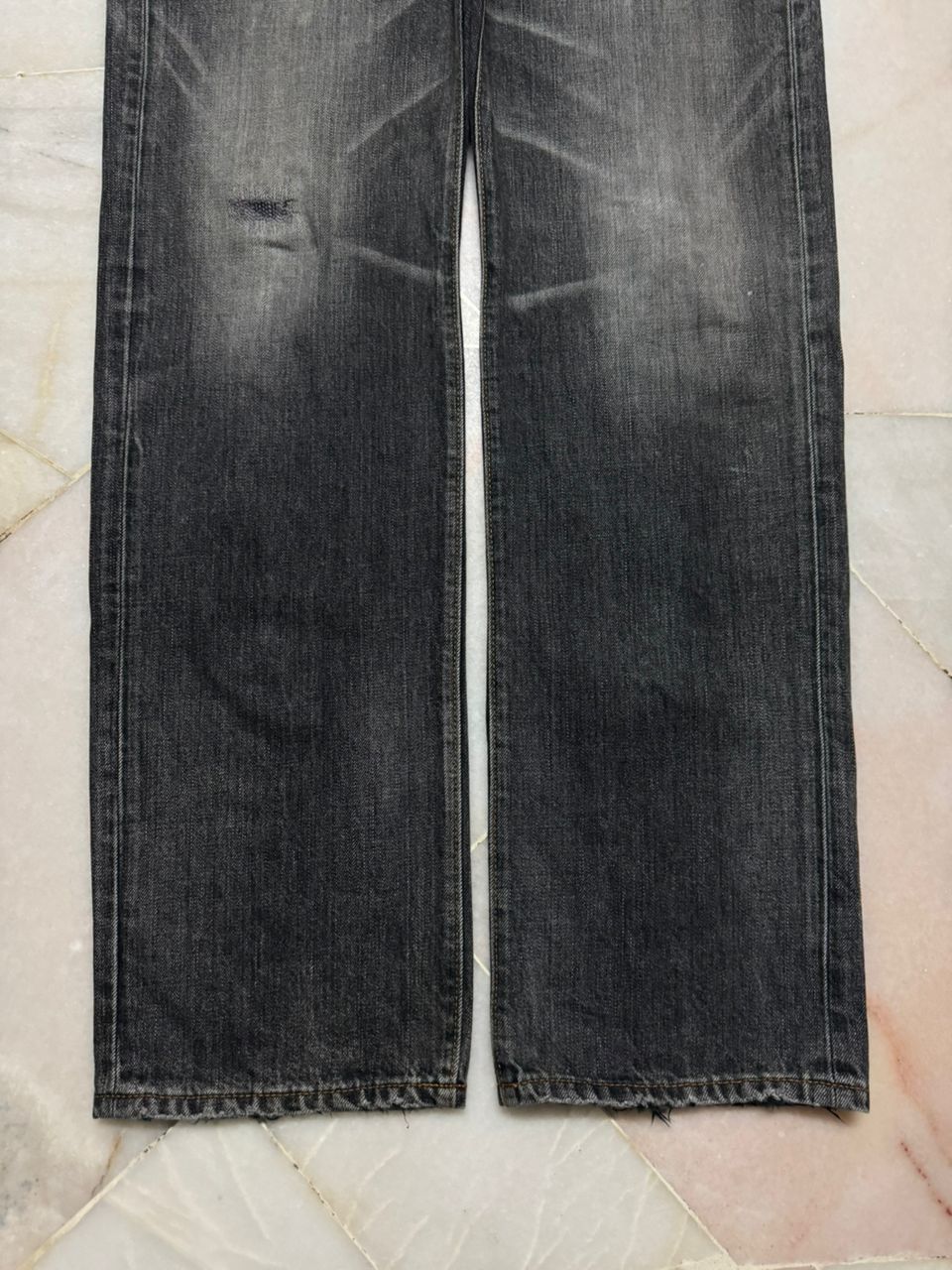 💥Sick💥90s Style Back Number Whisker Distress Ripped Jeans
