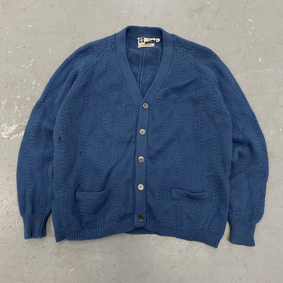 Japanese Brand × Vintage Vtg 50s 60s Italian Virgin Wool Cardigan Kurt Cobain Grunge Size US XL / EU 56 / 4 - 1 Thumbnail