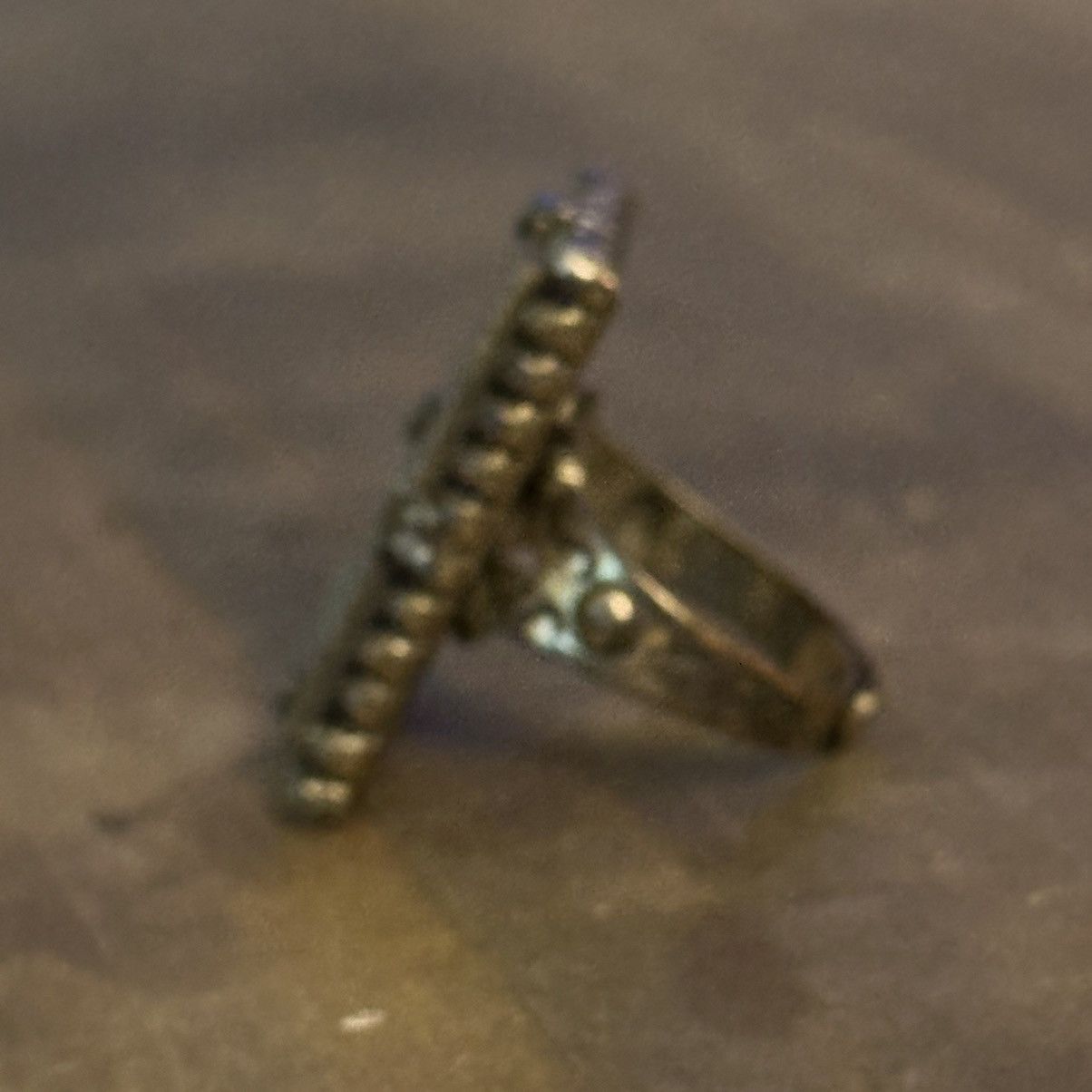 Vintage Vintage rectangular abalone adjustable ring Size ONE SIZE - 6 Thumbnail