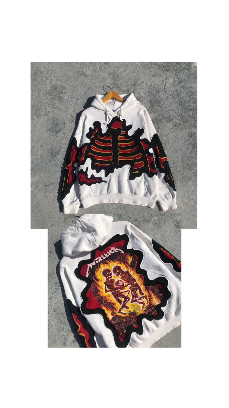 Designer × Japanese Brand × Vintage REWORKED METALLICA SKELETON HOODIE Size US L / EU 52-54 / 3 - 1 Thumbnail
