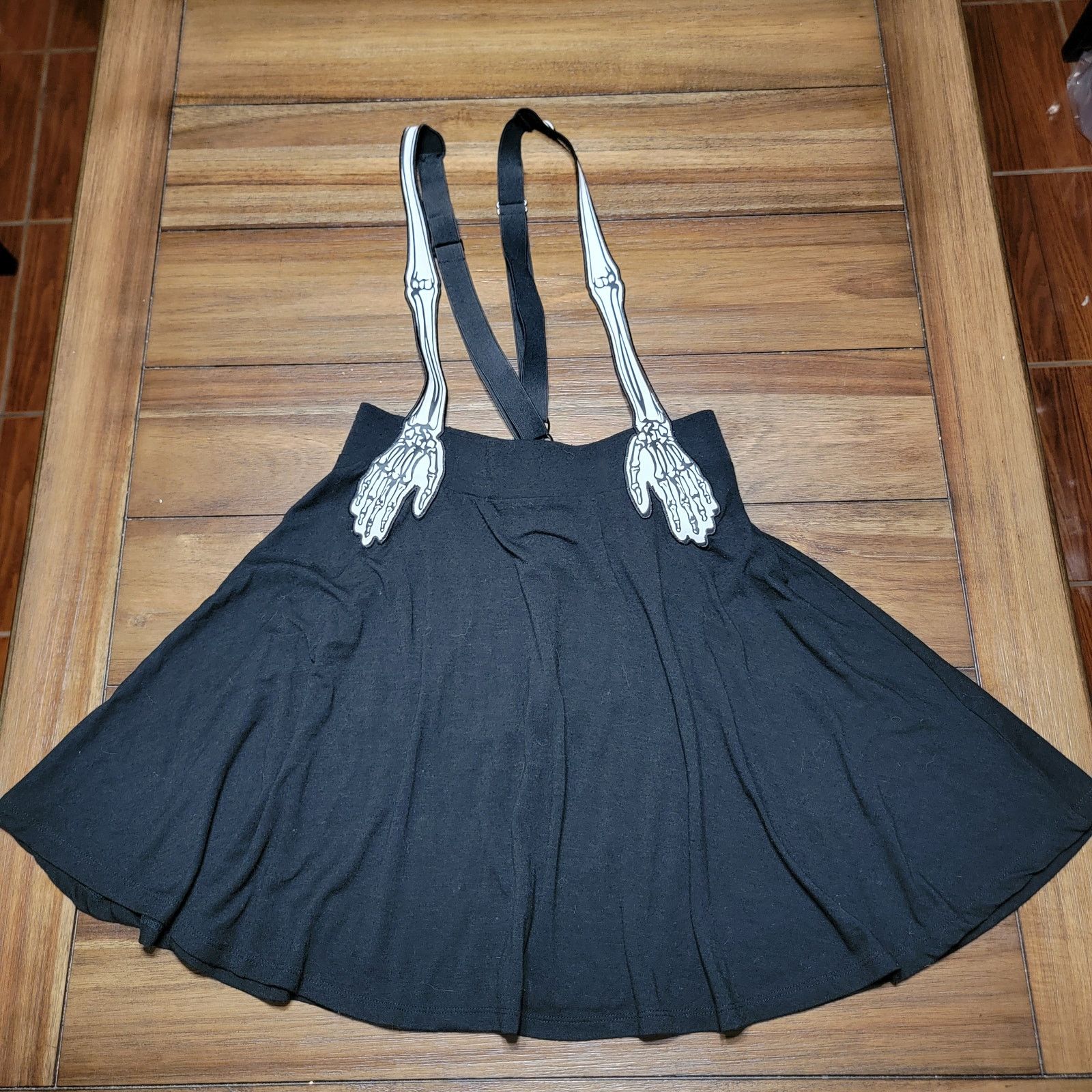 Hot Topic Hot Topic Black Skirt w/ Bones Suspenders - Size Large Size 30" / US 8 / IT 44 - 1 Thumbnail
