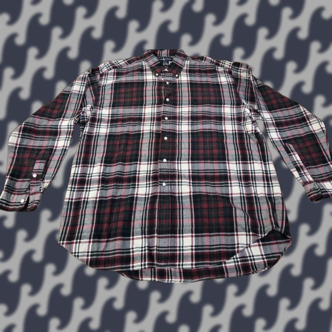 Polo Ralph Lauren Ralph Lauren Polo Shirt Men XL Plaid Button-Up Long Sleeve Cotton Logo Blaire Button-Front Size US XL / EU 56 / 4 - 1 Thumbnail