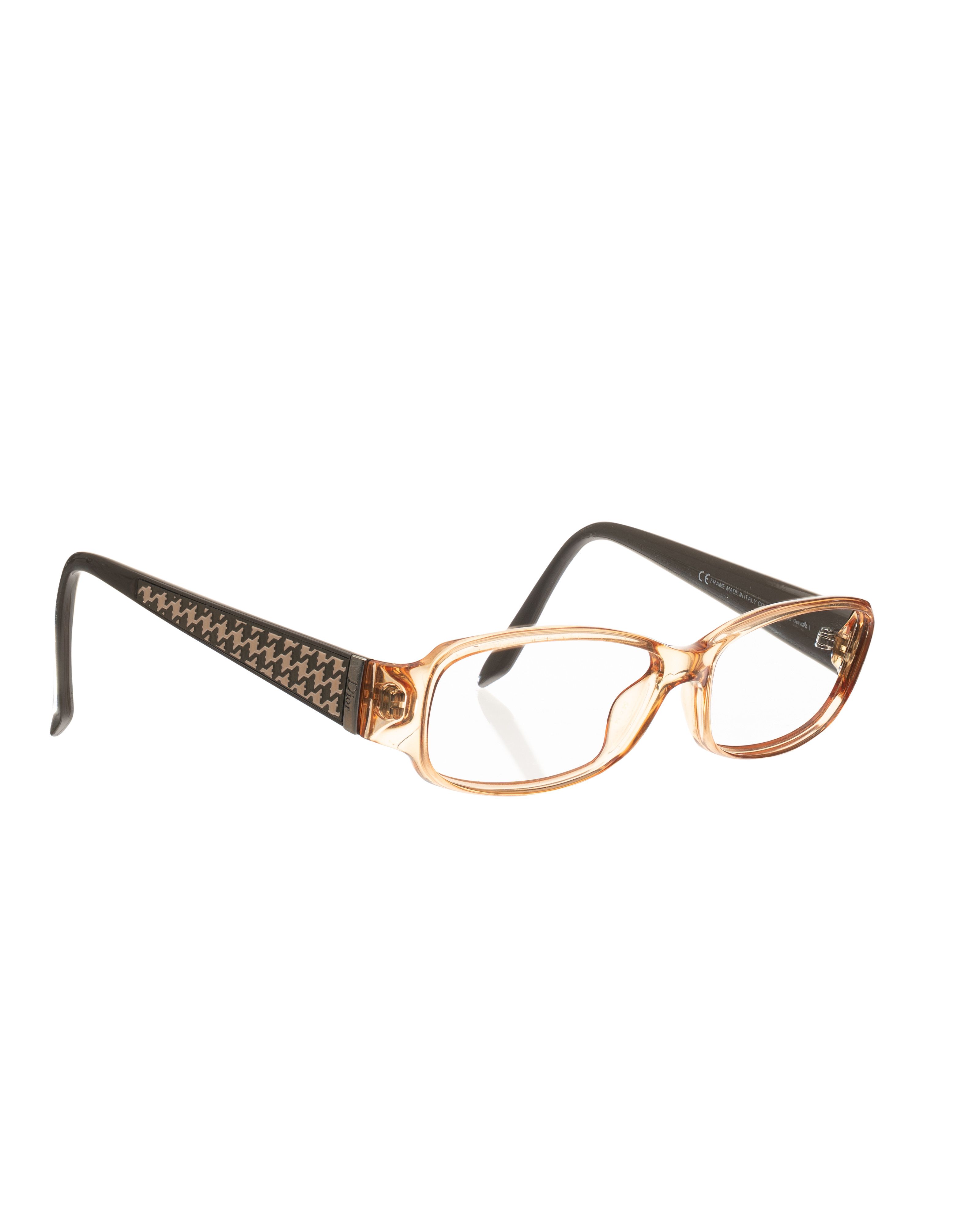 Christian Dior Monsieur Christian Dior '90s Transparent Orange and Brown Glasses Size ONE SIZE - 3 Thumbnail