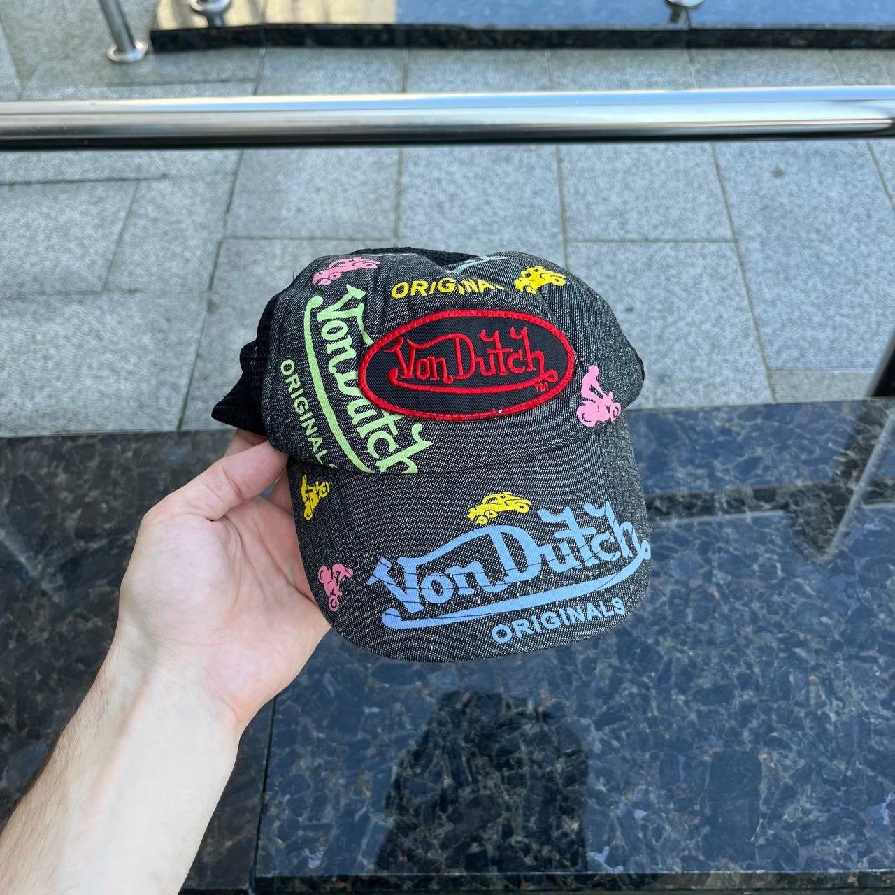 Von Dutch Von Dutch Vintage Y2K Black Multicolour Logo Trucker Cap Hat Size ONE SIZE - 2 Thumbnail