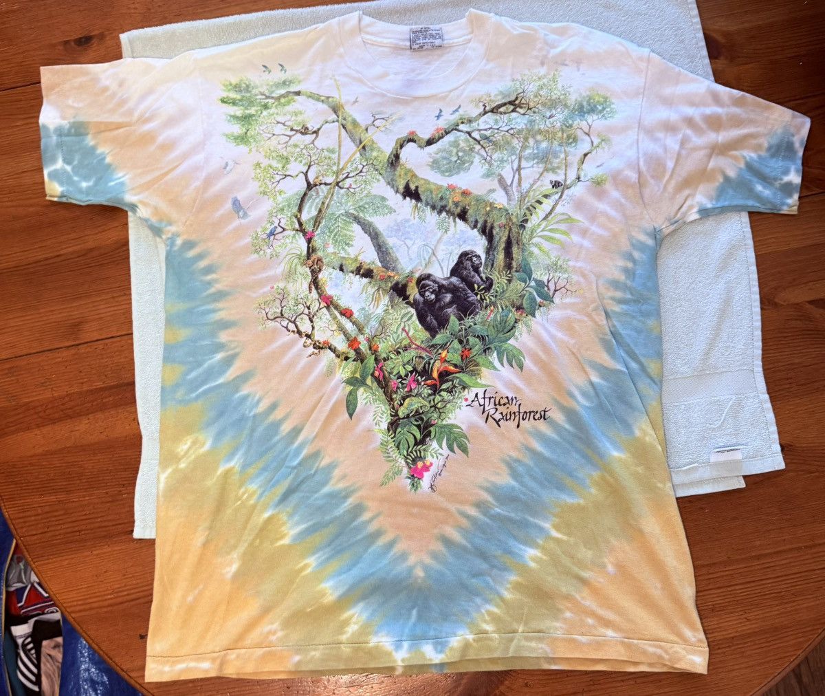 Liquid Blue × Vintage African Rainforest Tie Dye Tee Size US XL / EU 56 / 4 - 1 Thumbnail
