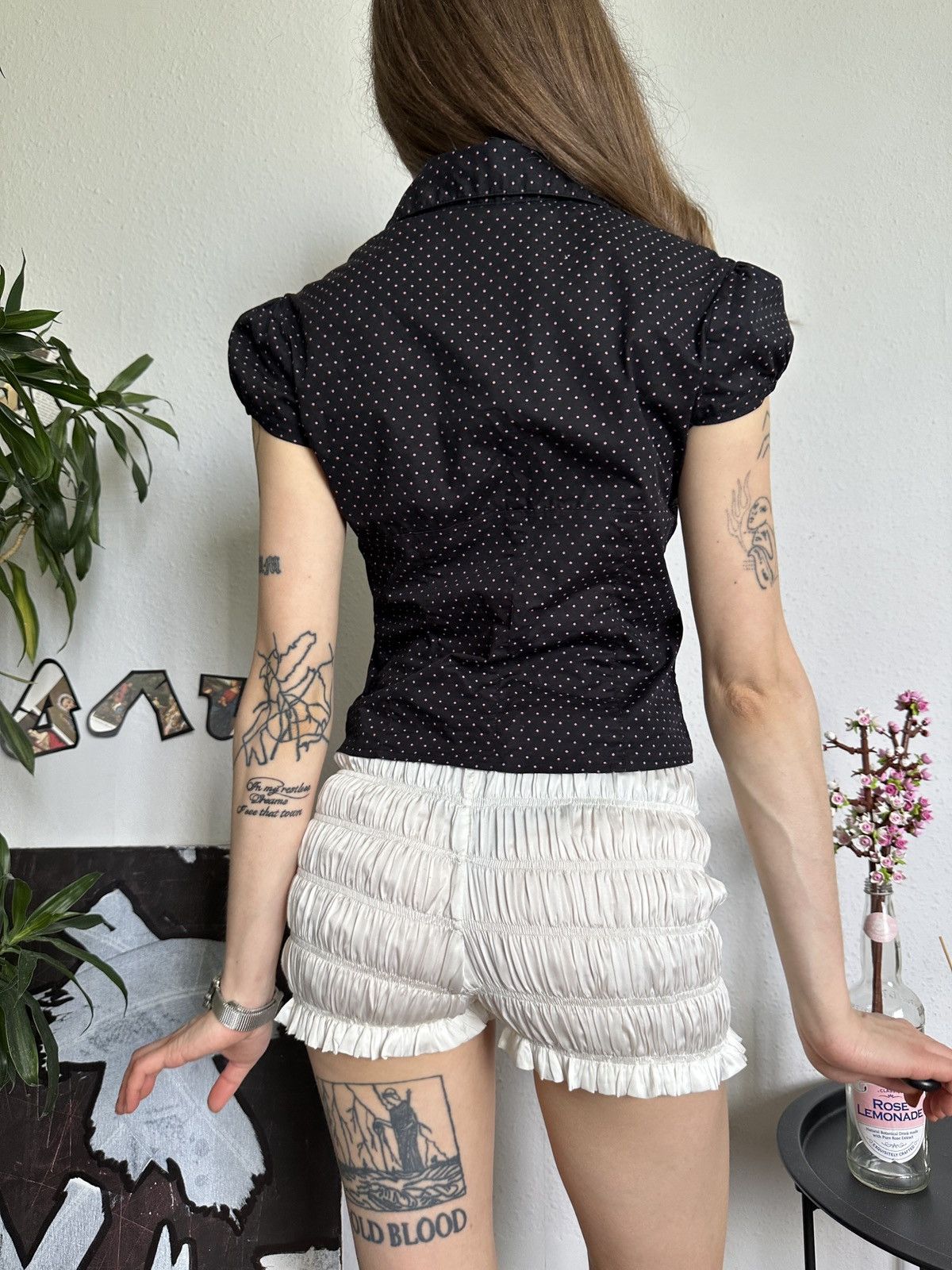 Vintage Cute Slim Polka Dot Button Sexy Trending Blouse Size M / US 6-8 / IT 42-44 - 4 Thumbnail