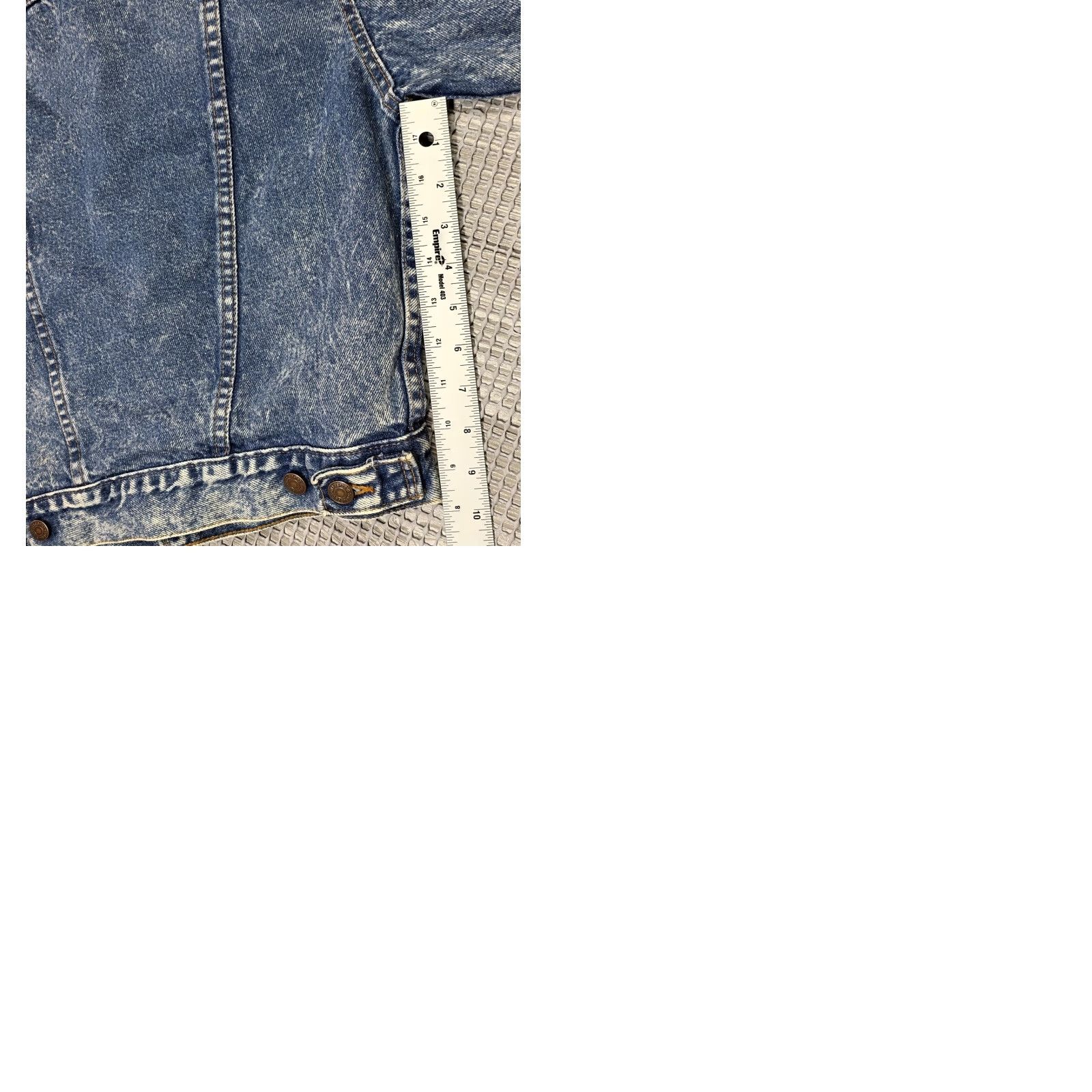 Levi's VINTAGE Levi’s Trucker Jacket Denim Stonewash 57508 80s 90s Mens Small Blue Distressed Logo Pockets Short Jean Jacket Size US 29 - 11 Thumbnail