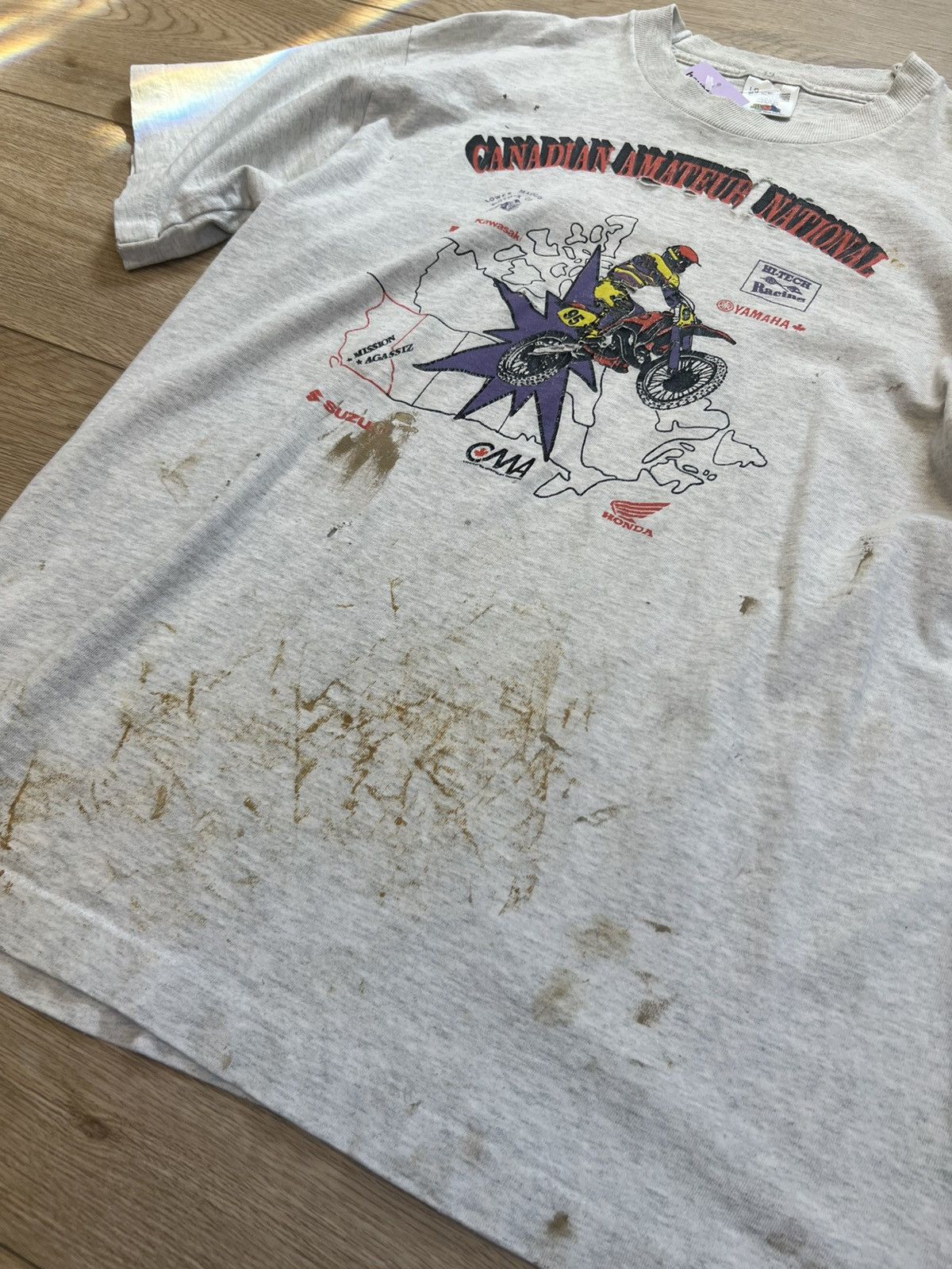 Vintage 80s 90s thrashed faded dirt bike t shirt Size US M / EU 48-50 / 2 - 3 Thumbnail
