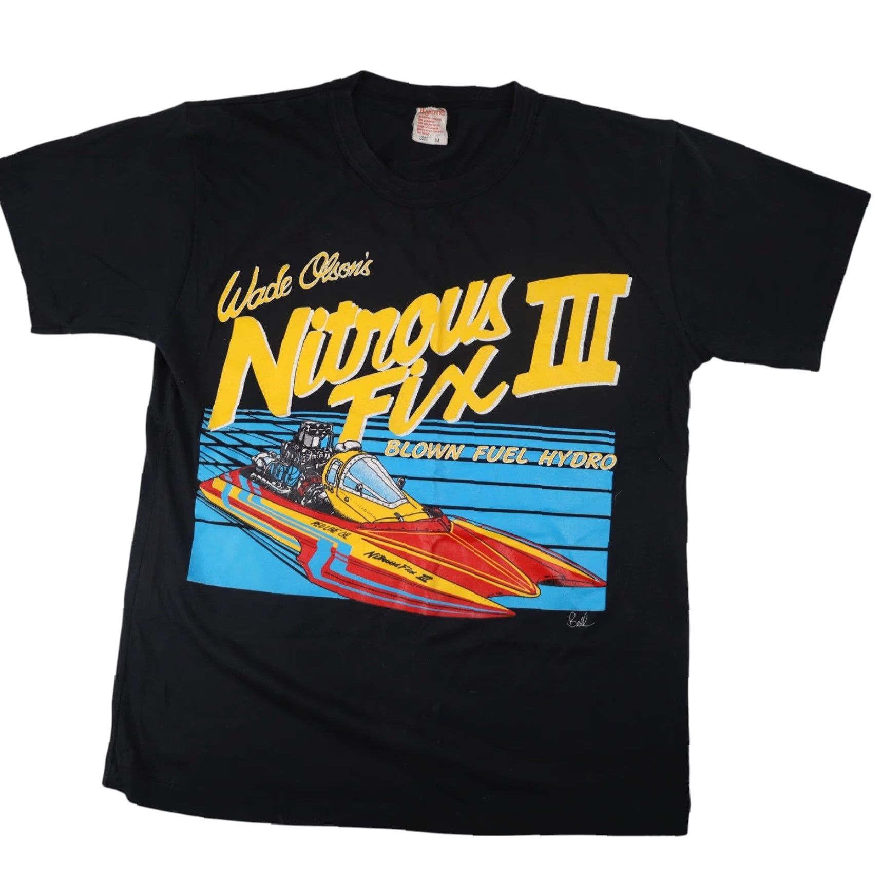 Vintage VINTAGE Wade Olsons Nitrous Fix III Mens Medium Black T Shirt Hydroplane Graphic Shirt Size US M / EU 48-50 / 2 - 2 Thumbnail
