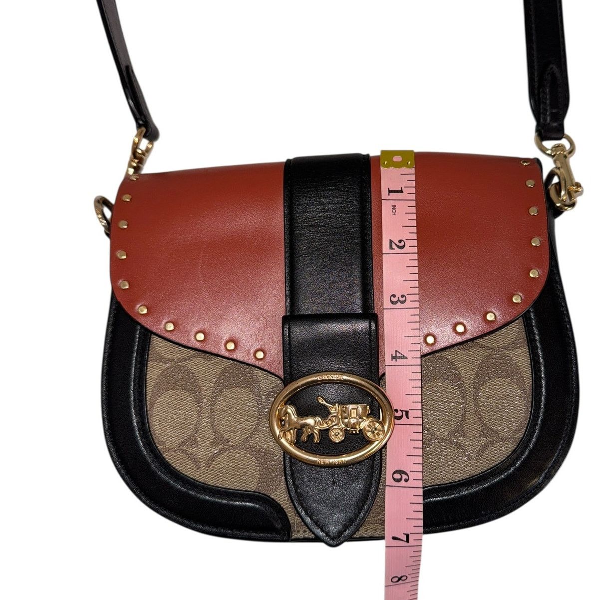 Coach Coach Georgie Saddle Bag Colorblock Crossbody Shoulder Bag Size ONE SIZE - 10 Thumbnail