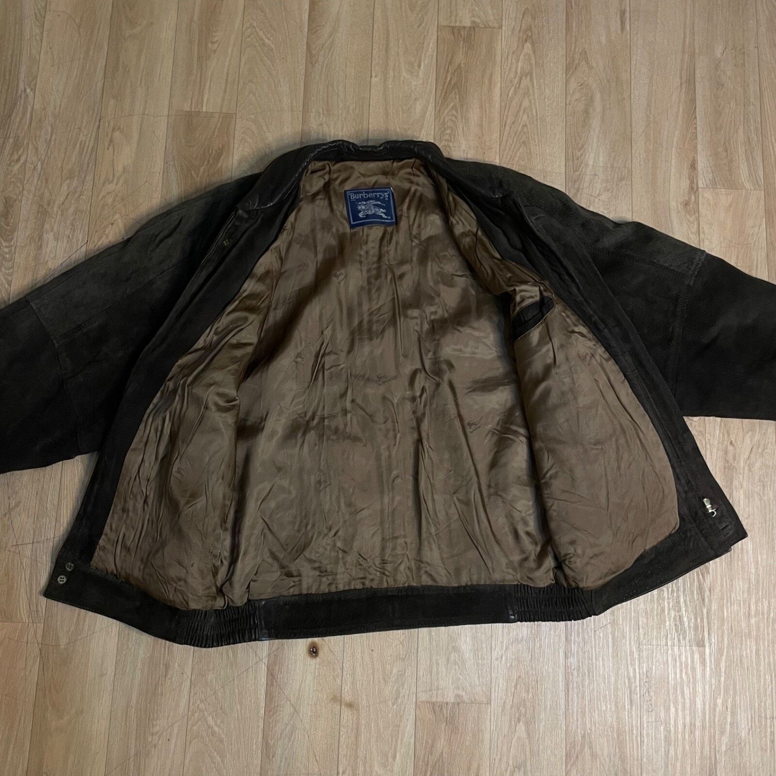Burberry Vintage BURBERRY's Bomber Jacket SUEDE LEATHER green olive Size US L / EU 52-54 / 3 - 14 Thumbnail